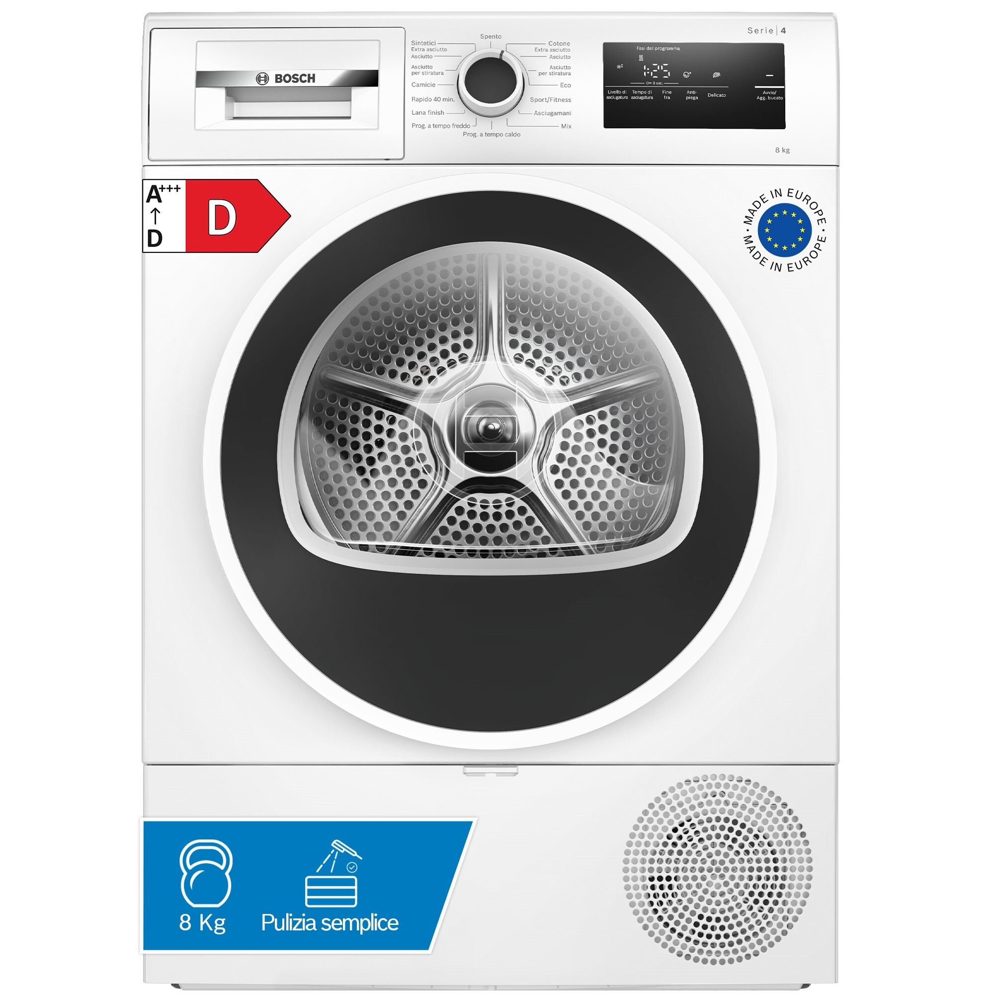 Bosch WTH85218II Asciugatrice Carica Frontale 8KG