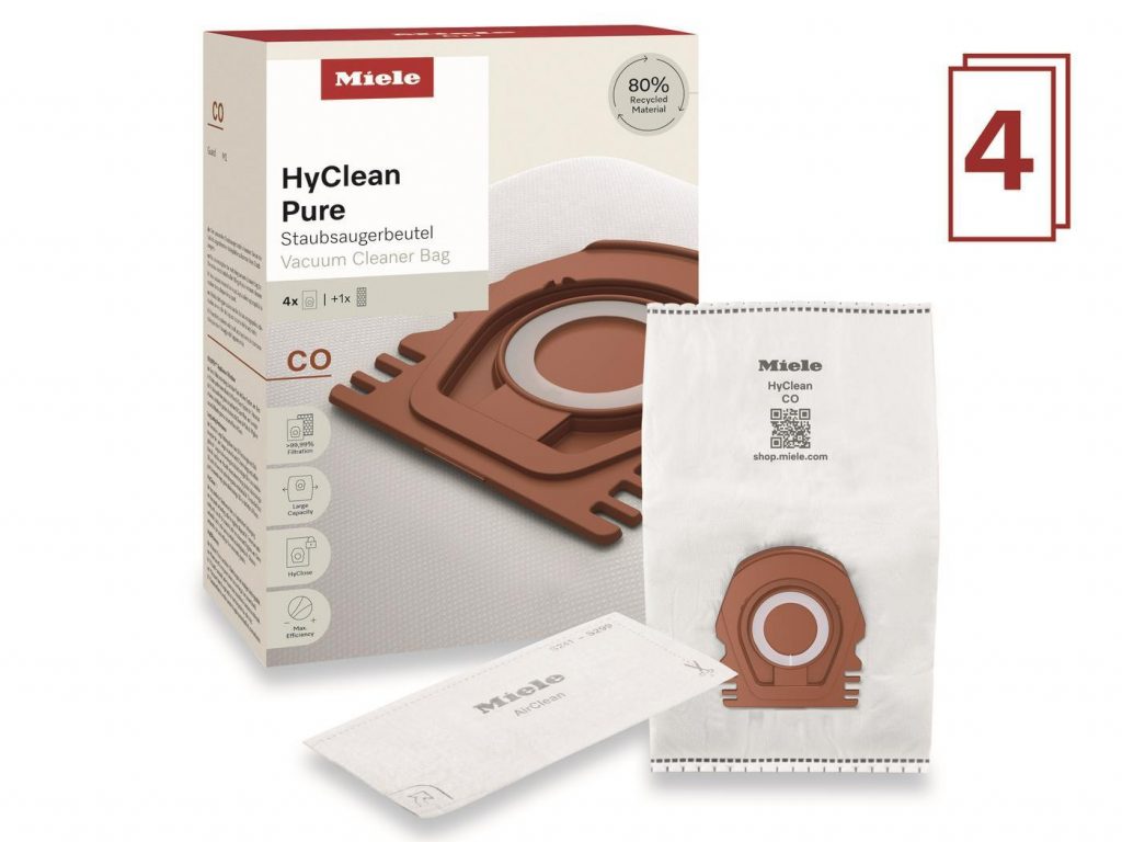 Miele HyClean Pure CO Confezione 4 Sacchetti e 1 Filtro per Guard M1