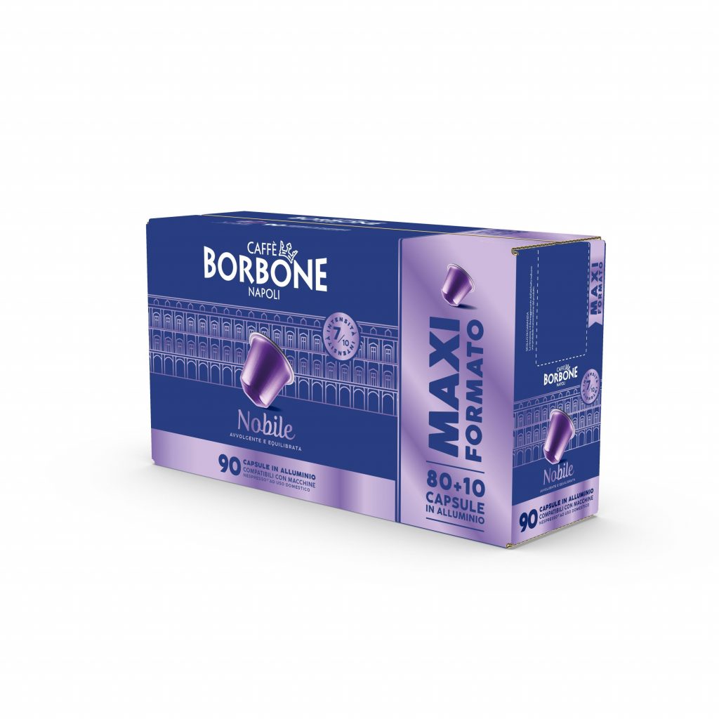 Caffe Borbone 90 Capsule in Alluminio Caffe Compatibile Nespresso Miscela Nobile