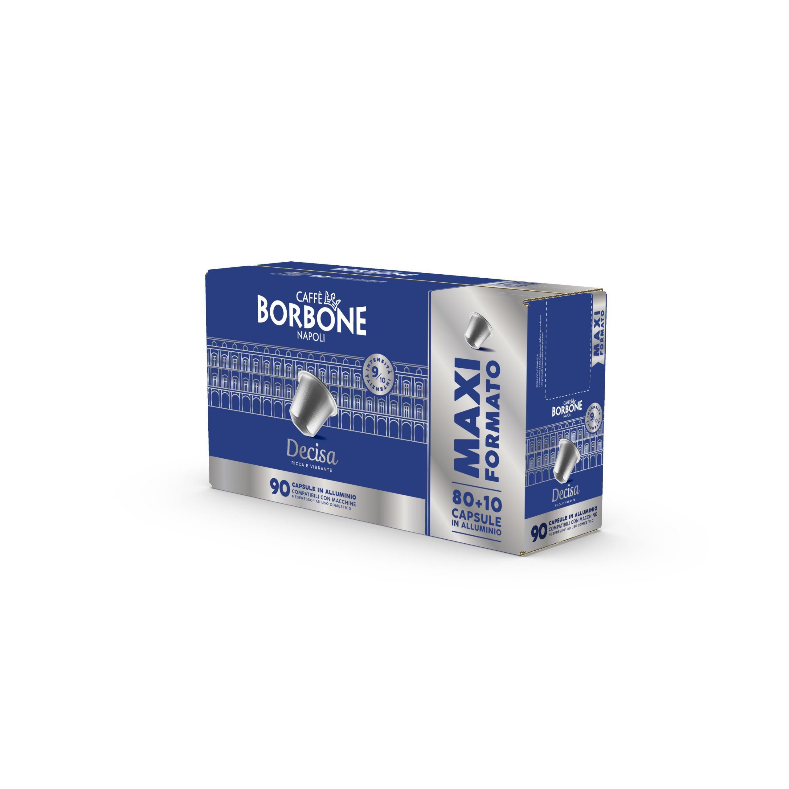 Caffe Borbone 90 Capsule in Alluminio Caffe Compatibile Nespresso Miscela Decisa