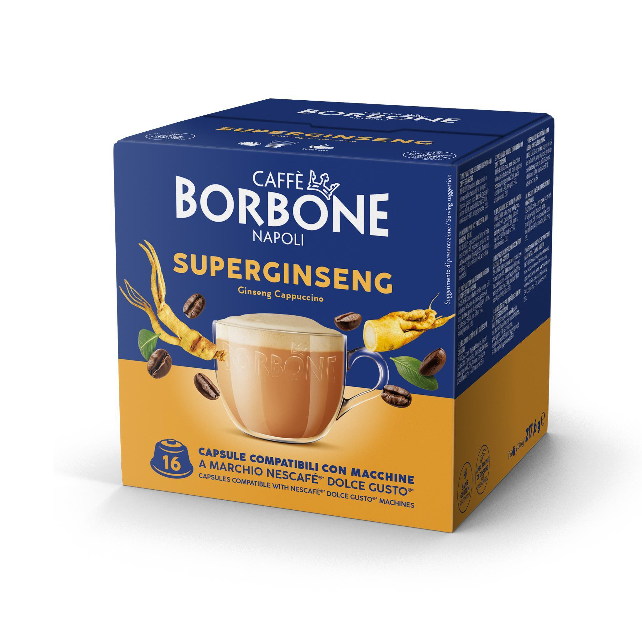 Caffe Borbone Superginseng Confezione 16 Capsule Compatibile Dolce Gusto