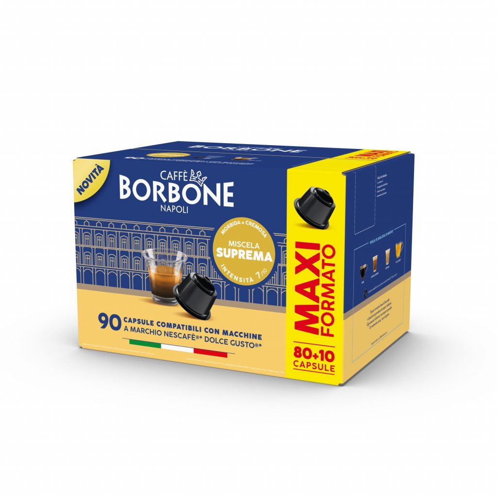 Caffe Borbone Confezione 90 Capsule Miscela Suprema Compatibili Dolce Gusto
