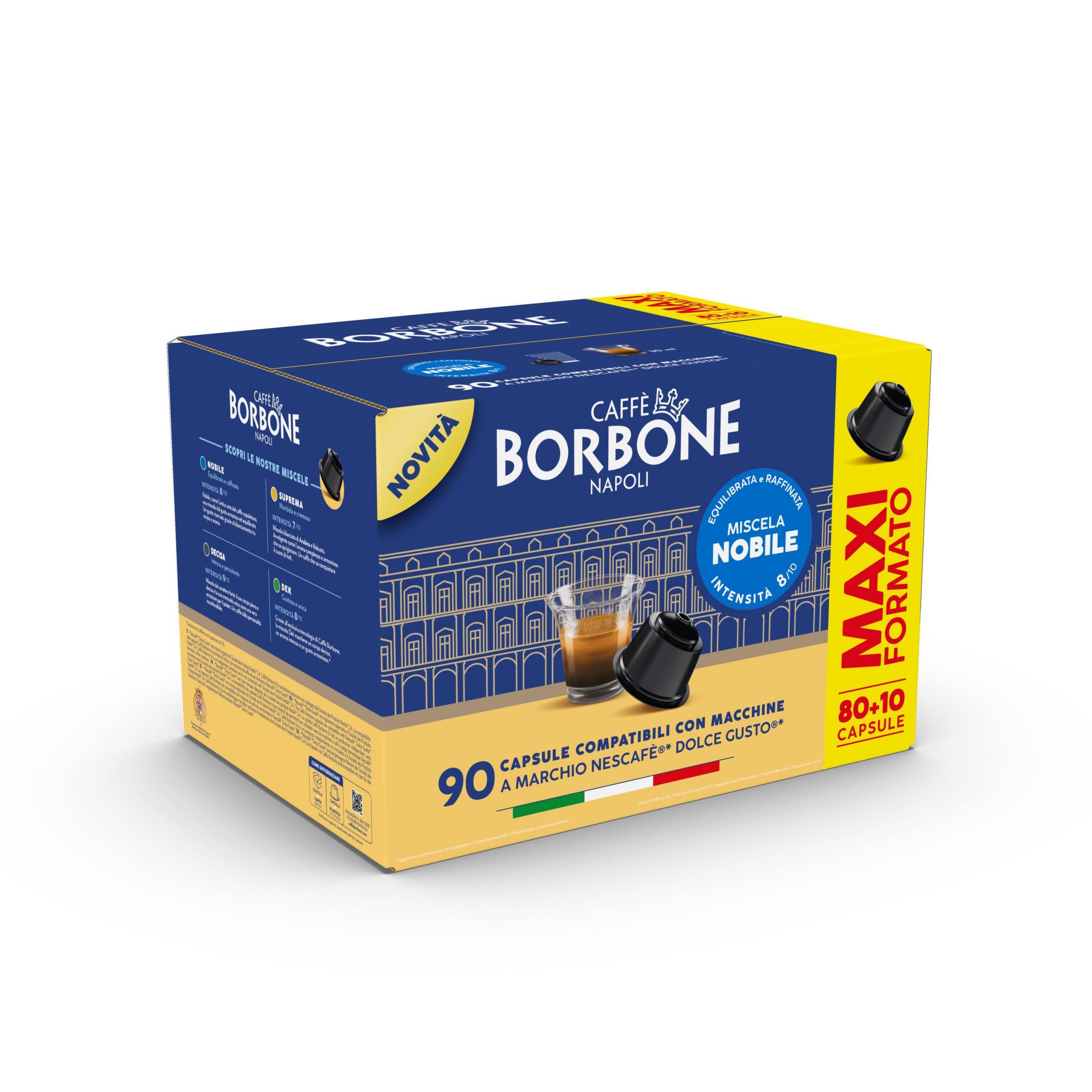 Caffe Borbone Confezione 90 Capsule Miscela Nobile Compatibili Dolce Gusto