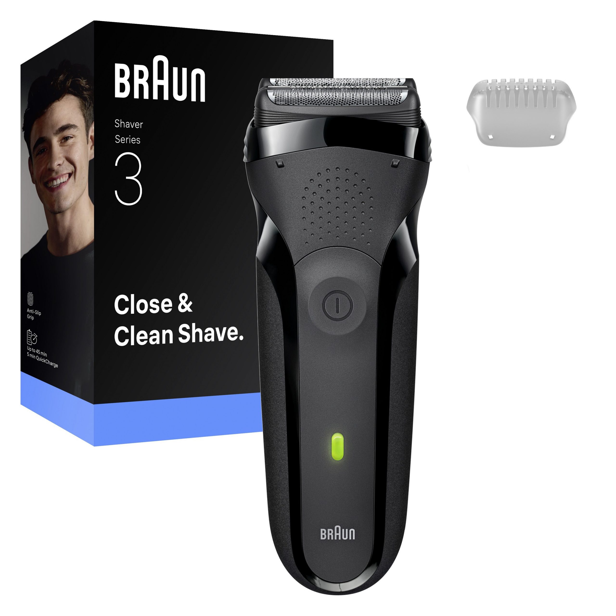 Braun 300s Nero Rasoio Elettrico Ricaricabile Wet Dry