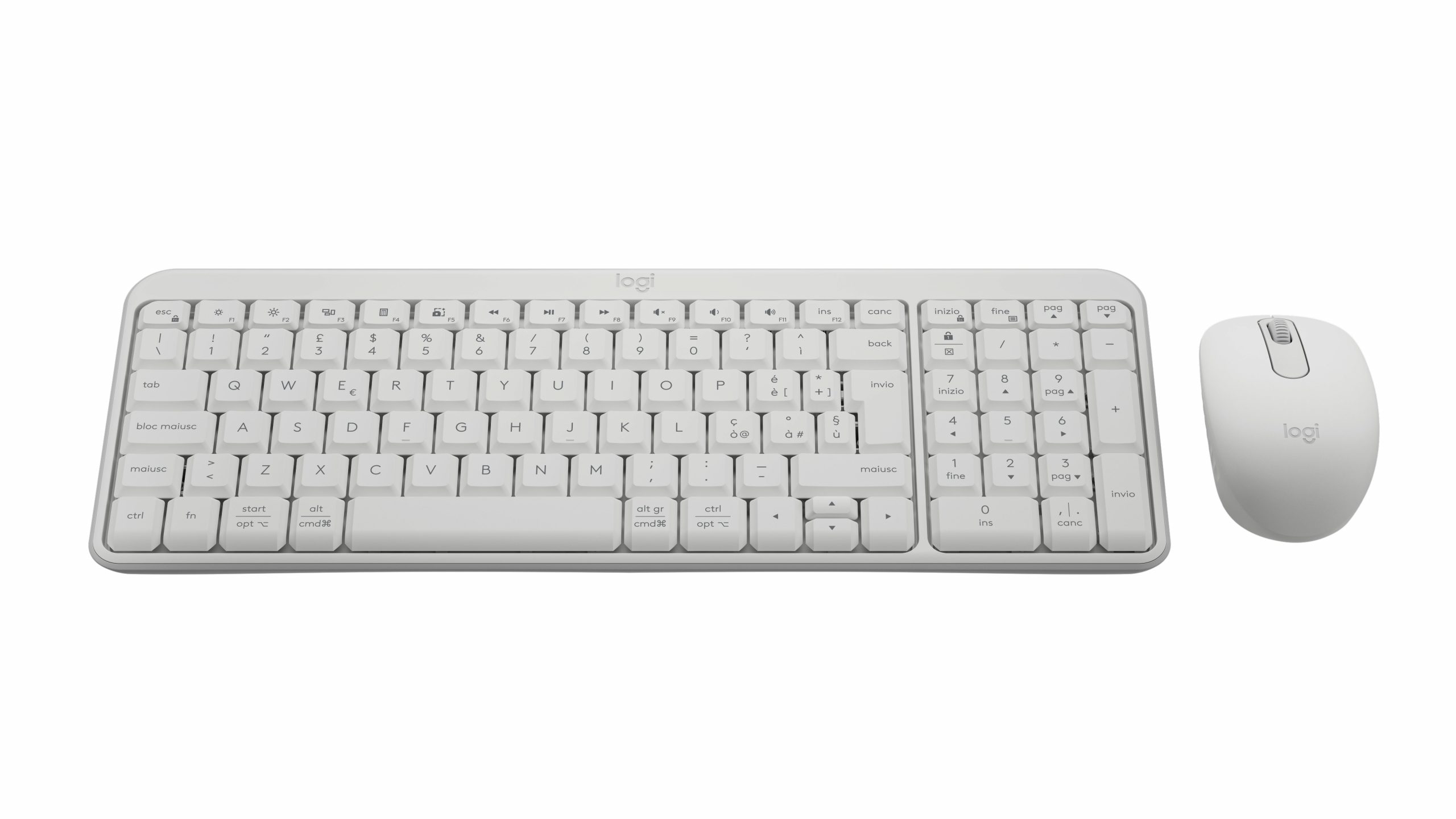 Logitech MK250 Combo Off-White Kit Tastiera e Mouse Wireless