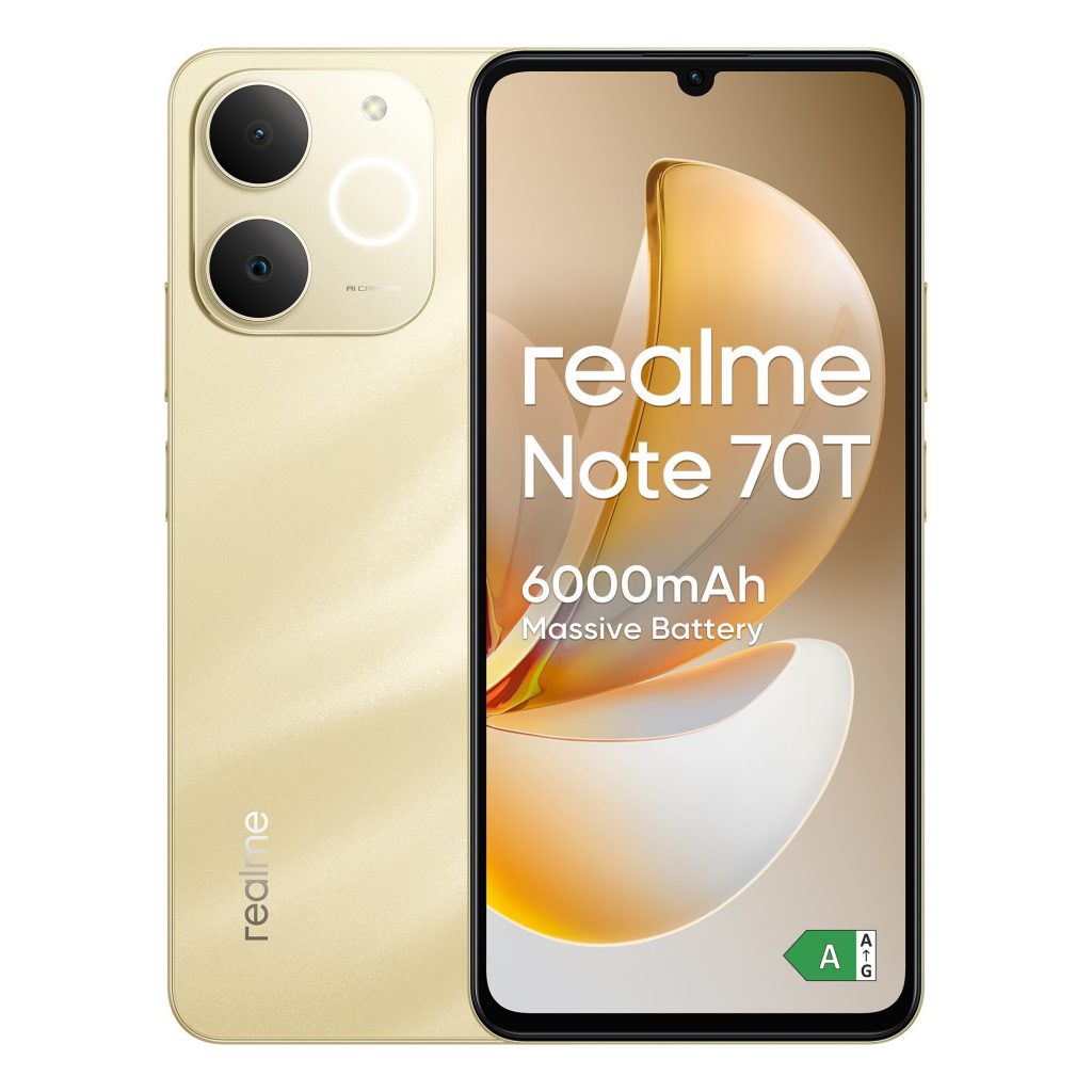 Realme Note 70T Beach Gold Smartphone 6.74 Pollici HD Plus 4GB 256GB