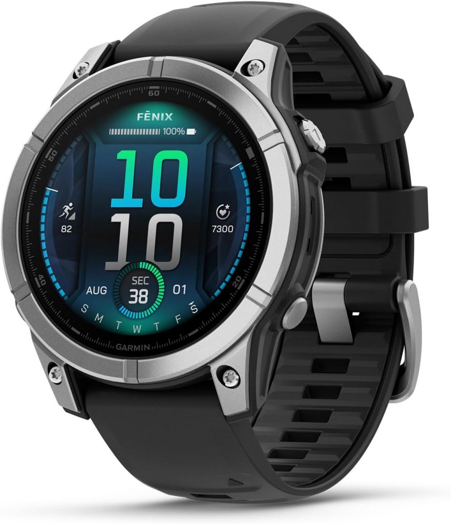 Garmin Fenix E Stainless Steel Smartwatch 1.3 Pollici 47MM Cinturino in Silicone
