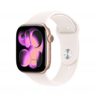 Apple MEV64QLA Watch 11 Rose Gold Smartwatch 46MM GPS Sportband Rosa Fard S-M