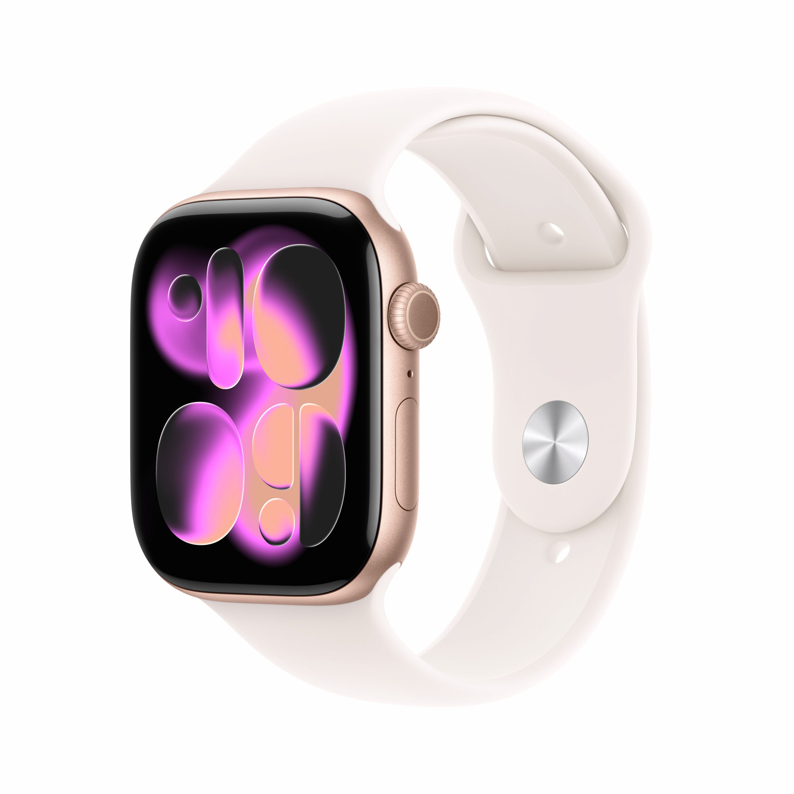 Apple MEV64QLA Watch 11 Rose Gold Smartwatch 46MM GPS Sportband Rosa Fard S-M