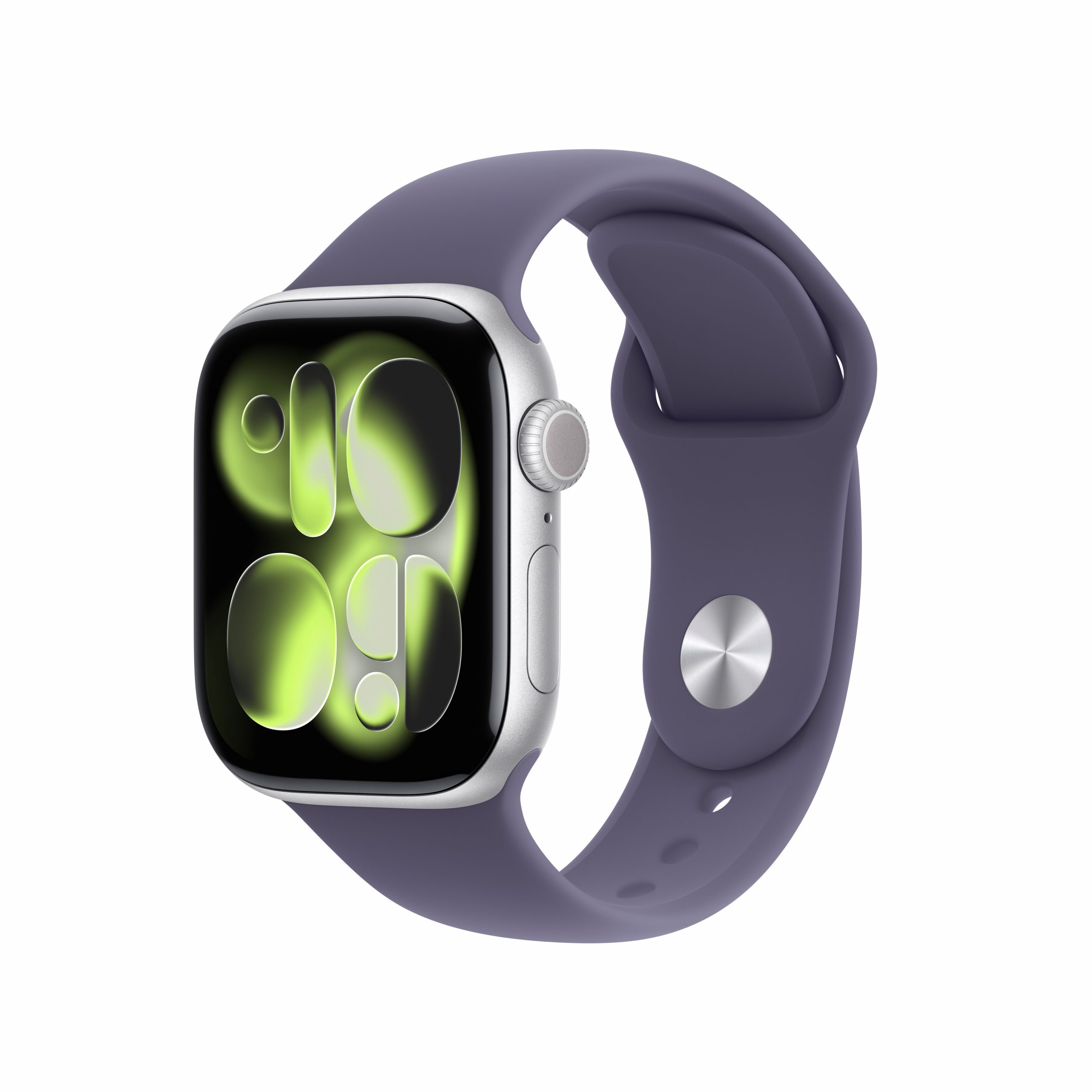 Apple MEU64QLA Watch 11 Silver Smartwatch 42MM GPS Sportband Viola Nebbia S-M