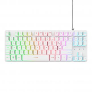 Trust GXT833 Thado Bianca Tastiera TKL Wired con Retroilluminazione Multicolore