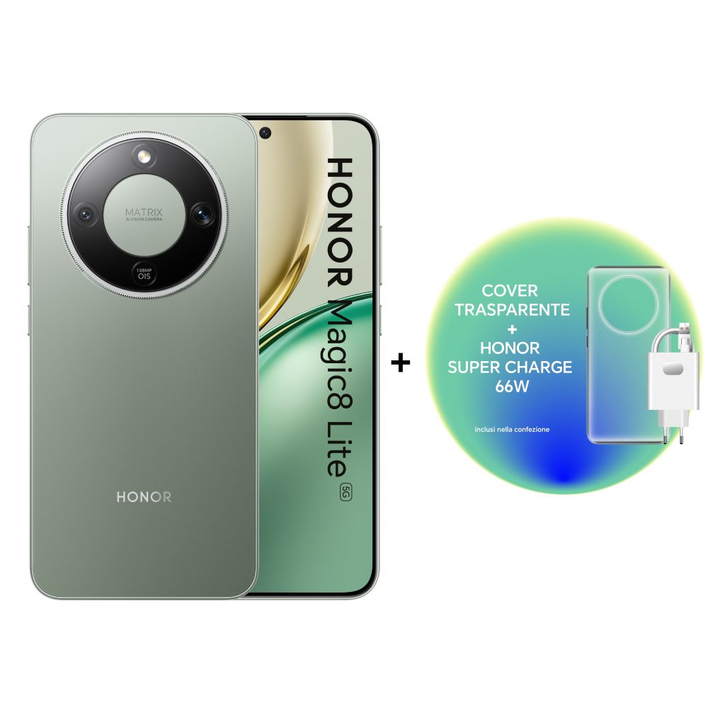 Honor Magic 8 Lite Forest Green Smartphone 8GB 512GB Alimentatore 66W e Cover