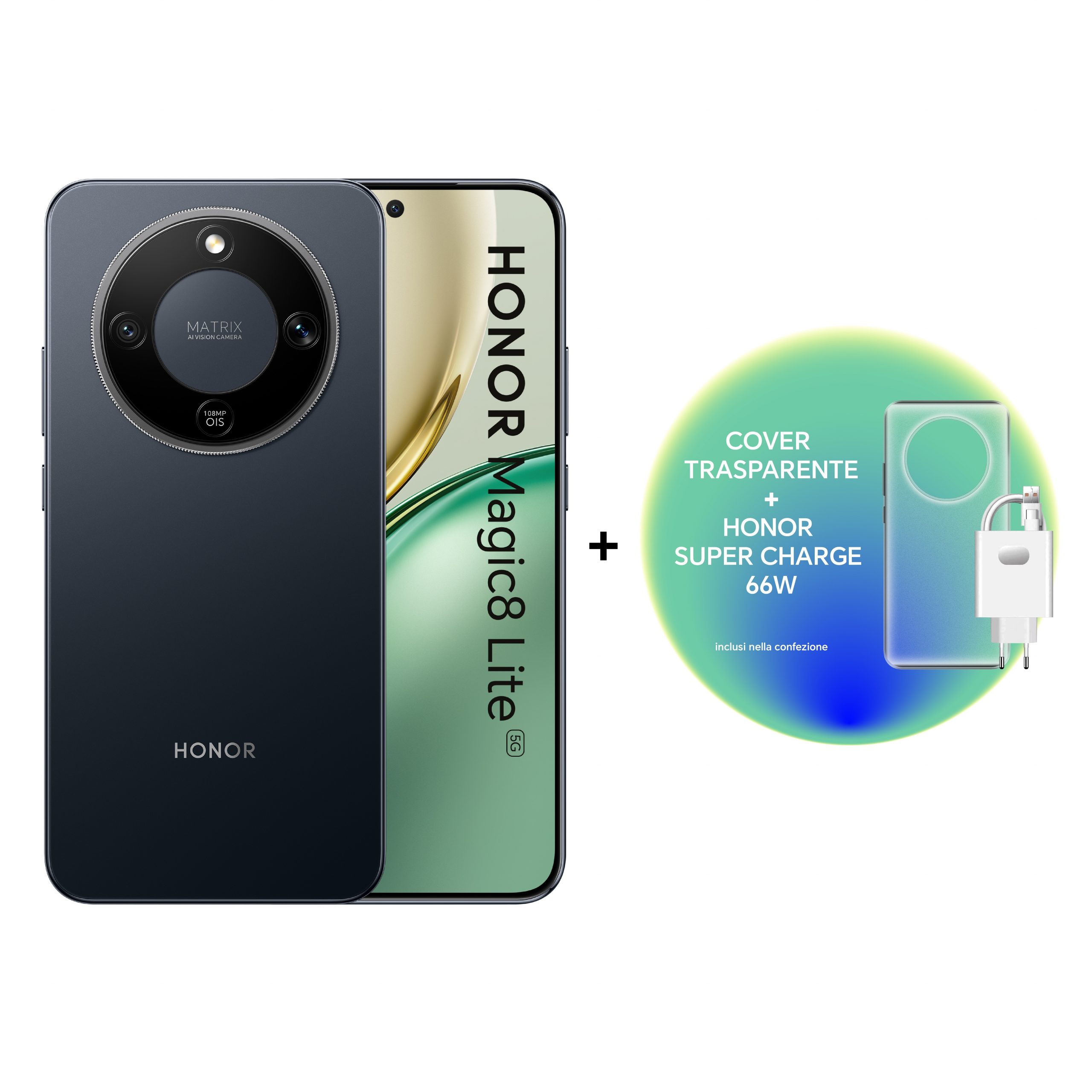 Honor Magic 8 Lite Midnigh Black Smartphone 8GB 512GB Alimentatore 66W e Cover