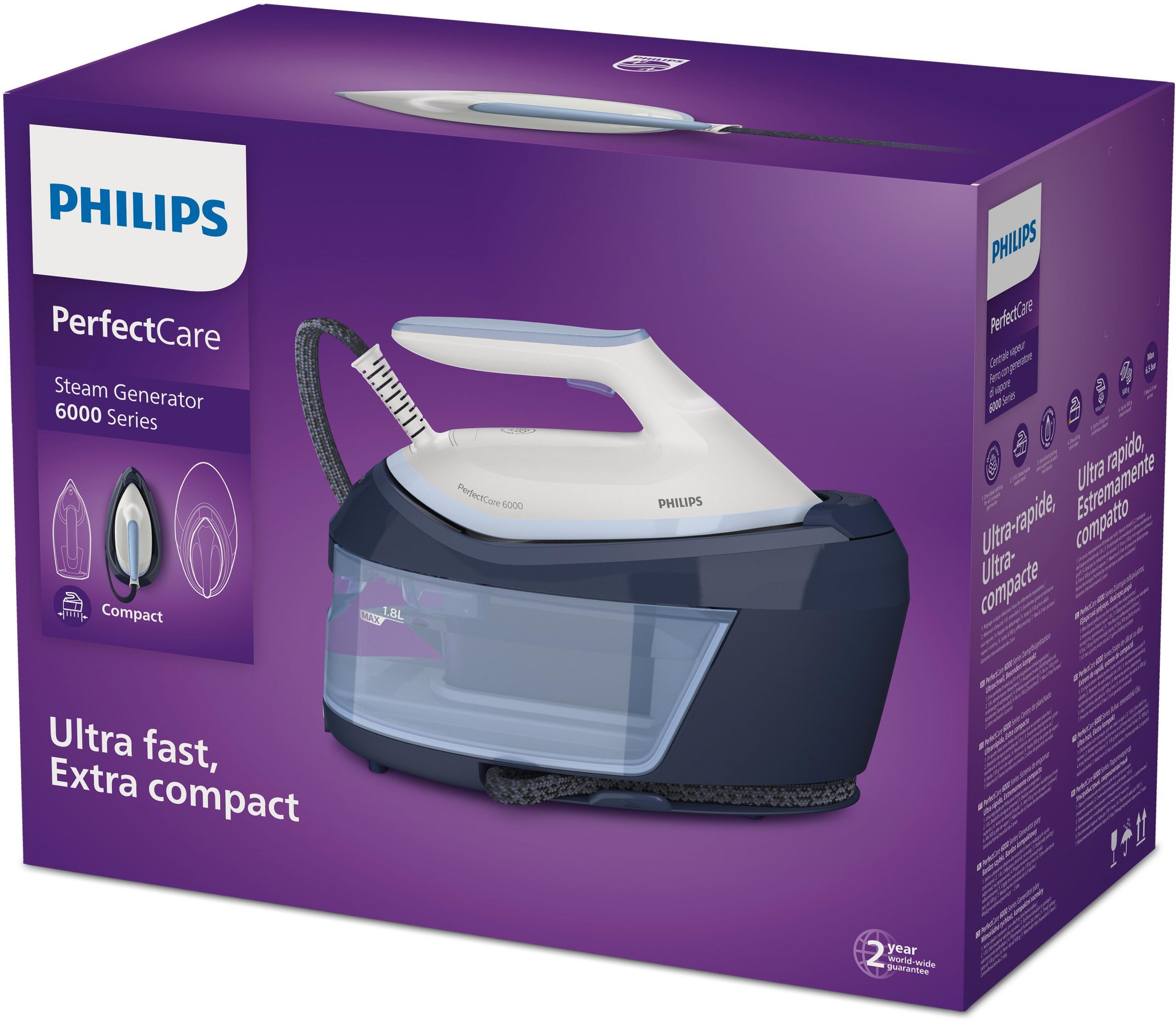 Philips PSG6026 Ferro Stiro Carica Continua Piastra Steamglide Plus - immagine 3