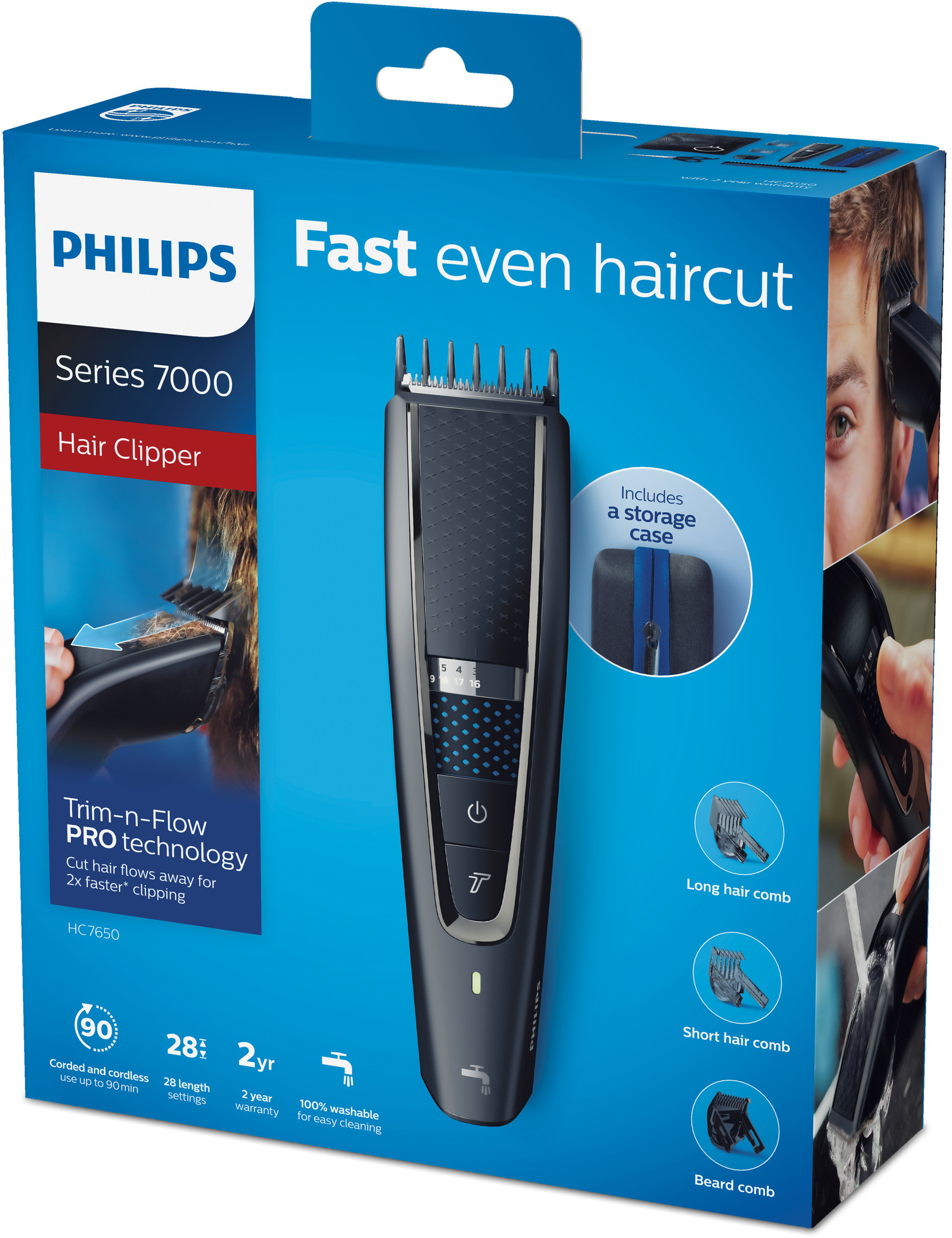 Philips HC7650 Regocapelli Lavabile con 28 Regolazioni - immagine 4