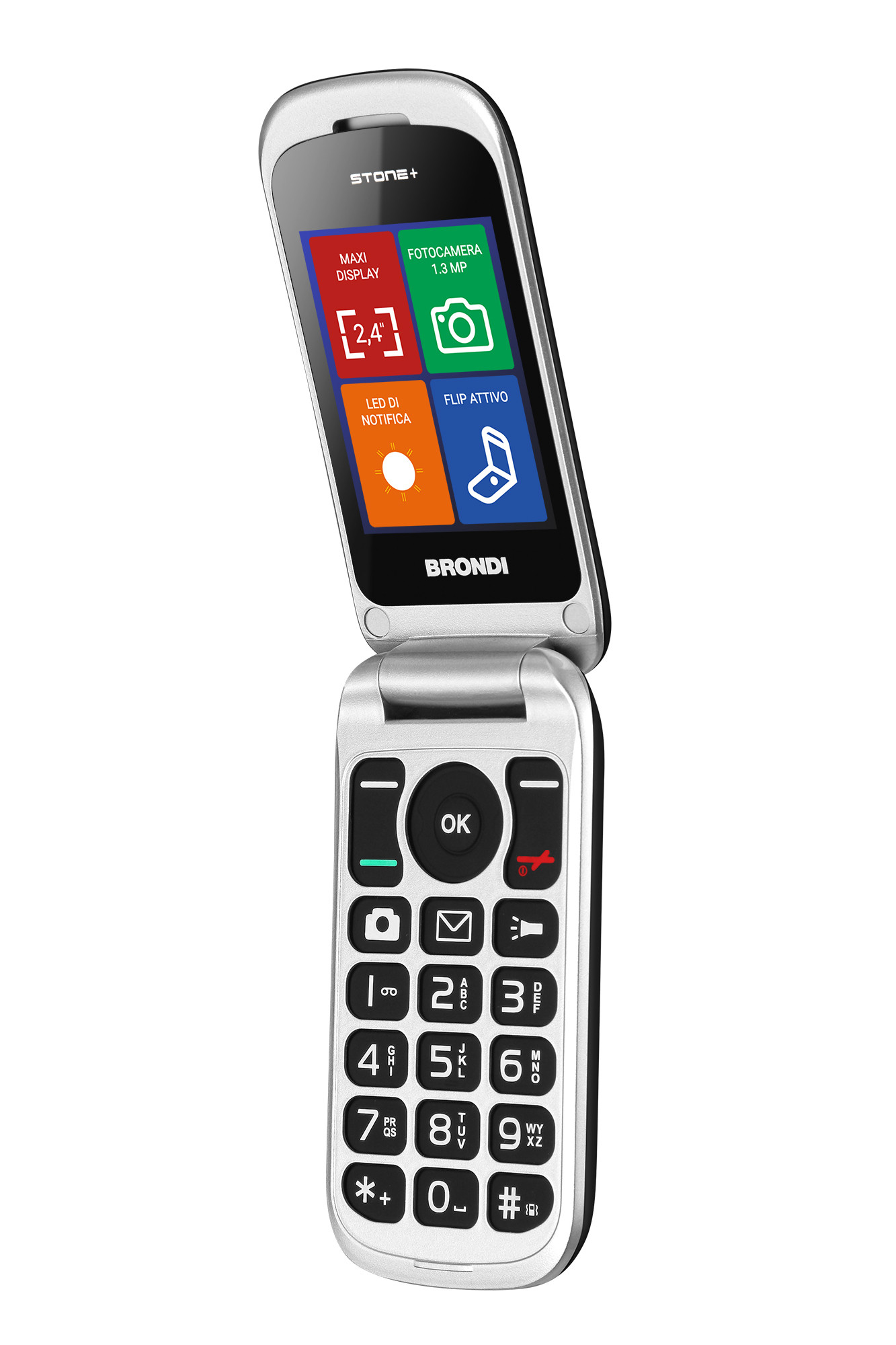 Brondi Stone Piu Nero Cellulare Flip Dualsim - immagine 2