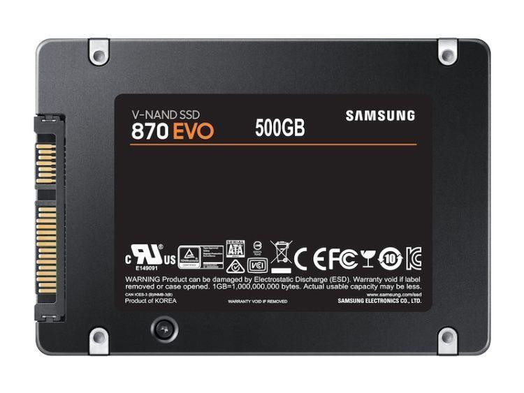 Samsung MZ-77E500B-EU SSD Interno 2.5 870 EVO SATA 500GB - immagine 2