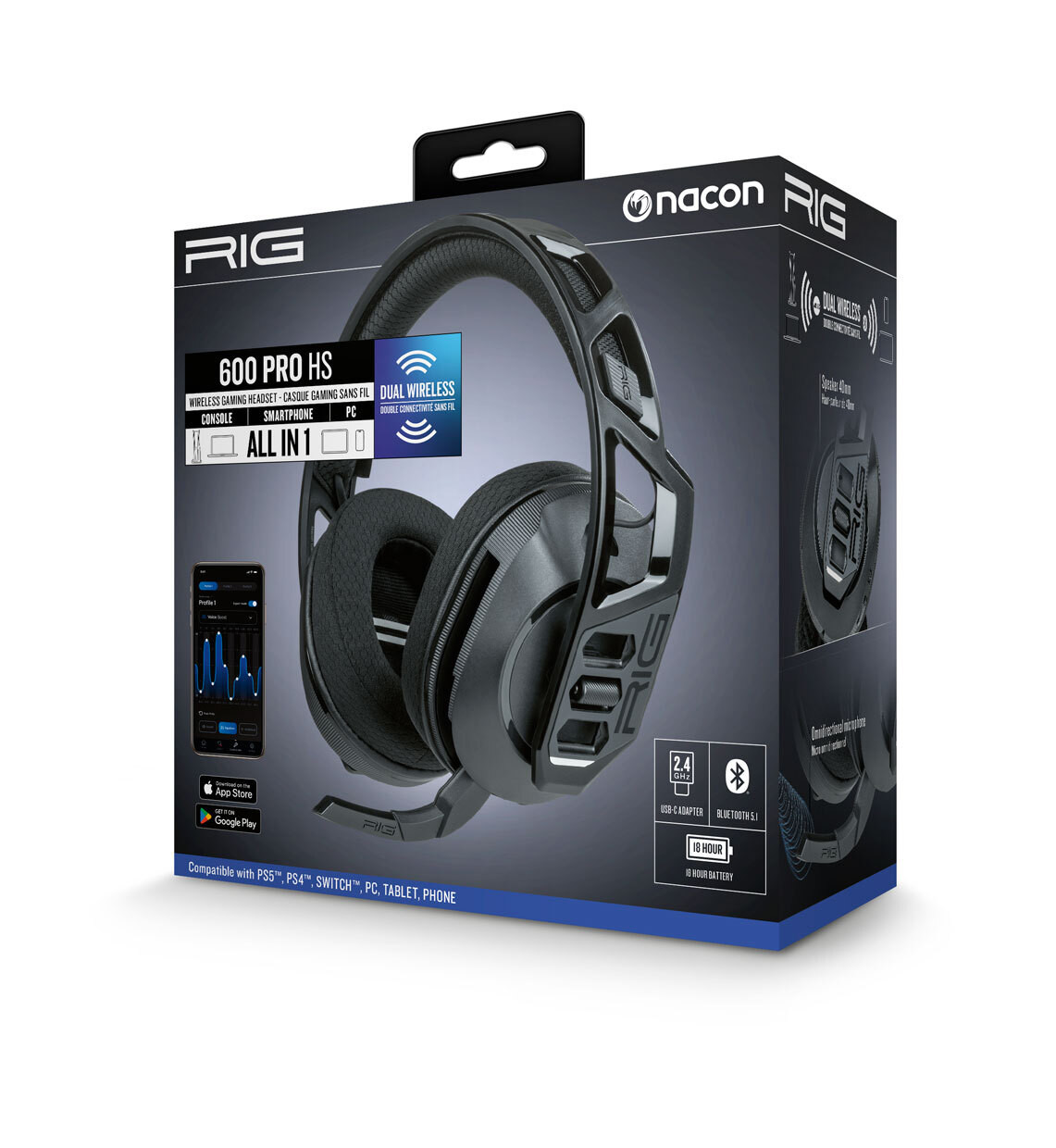 Nacon RIG 600 Pro HS Cuffie Gaming Wireless con Microfono - immagine 2