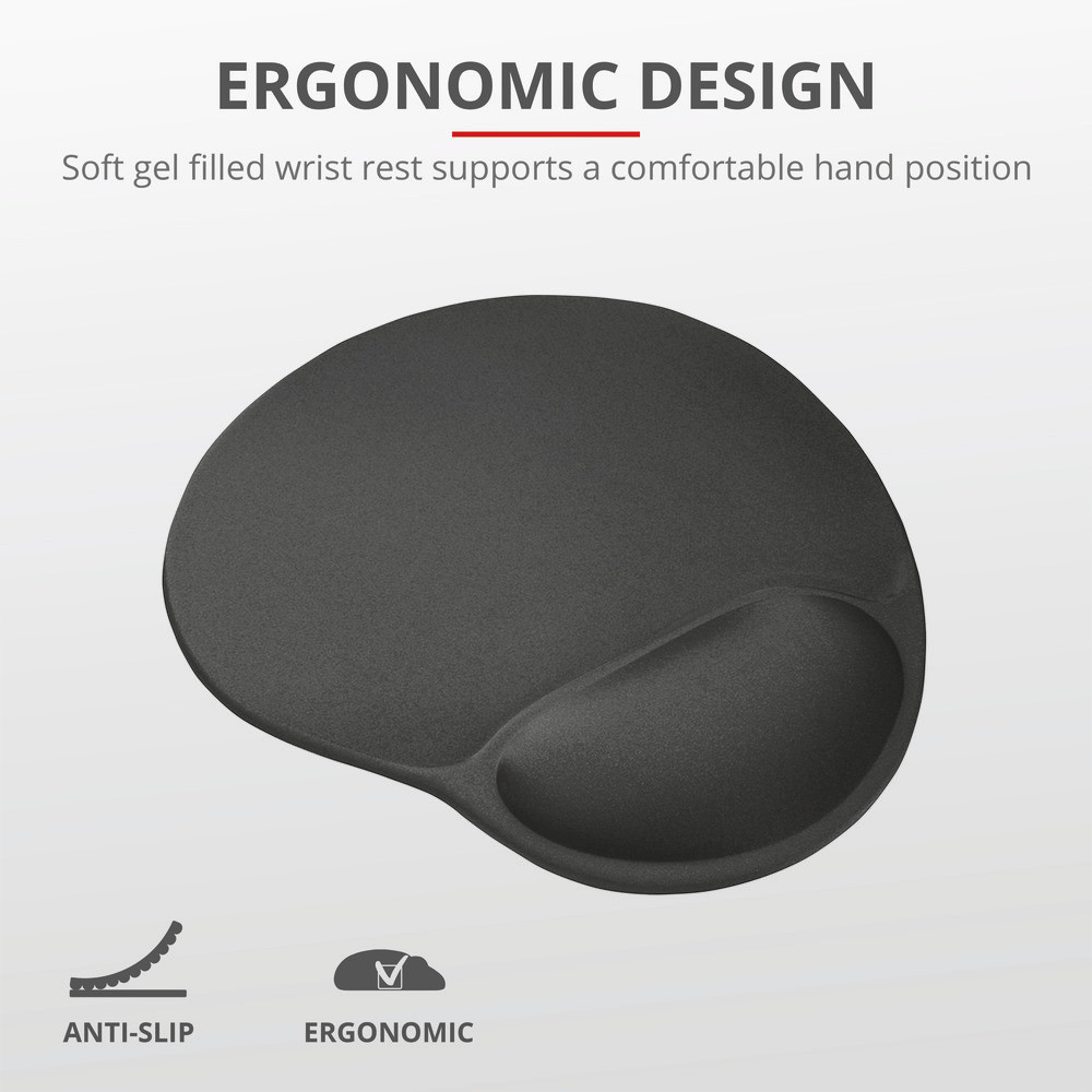 Trust Mousepad Bigfoot 16977 Ergonomico con Poggiapolsi a Fondo Antiscivolo - immagine 4
