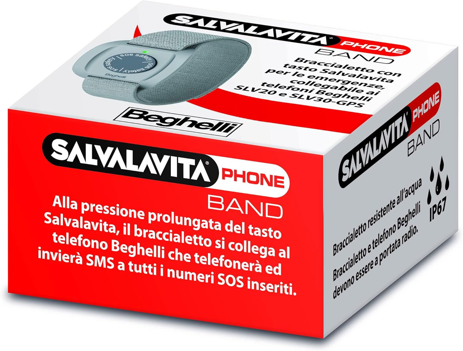 Beghelli Salvalavita Phone BAND Bracciale per Anziani con Tasto SOS - immagine 2