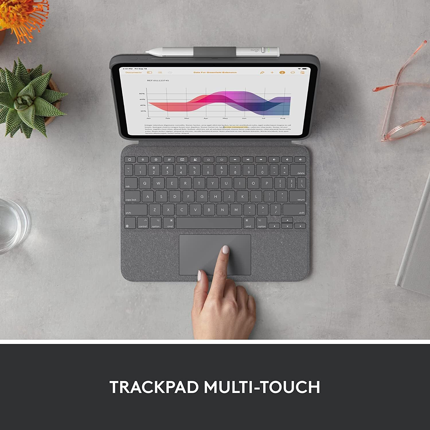 Logitech Combo Touch OxfordGrey Custodia con Tastiera Retroilluminata iPad 10gen - immagine 4
