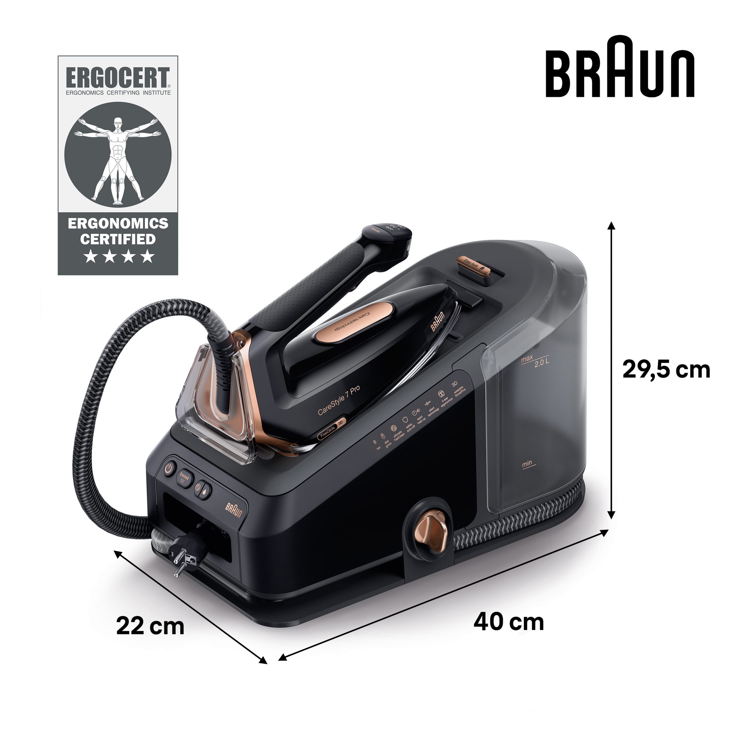 Braun CareStyle 7 Pro IS 7286 Ferro a Carica Continua 2700W Piastra FreeGlide 3D - immagine 4