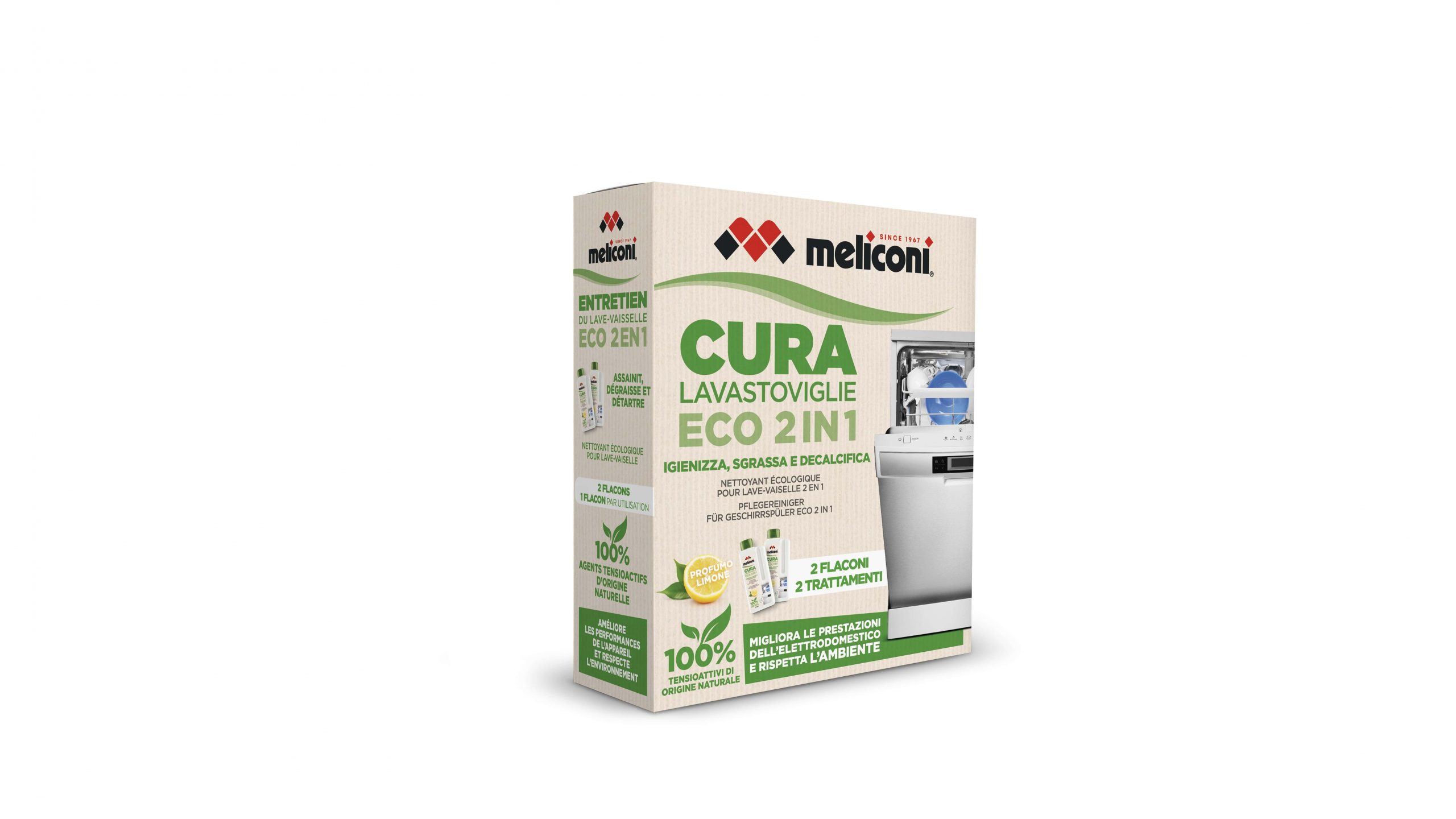 Meliconi Eco 2 in 1 Cura Lavastoviglie Liquido 2x250Ml - immagine 2