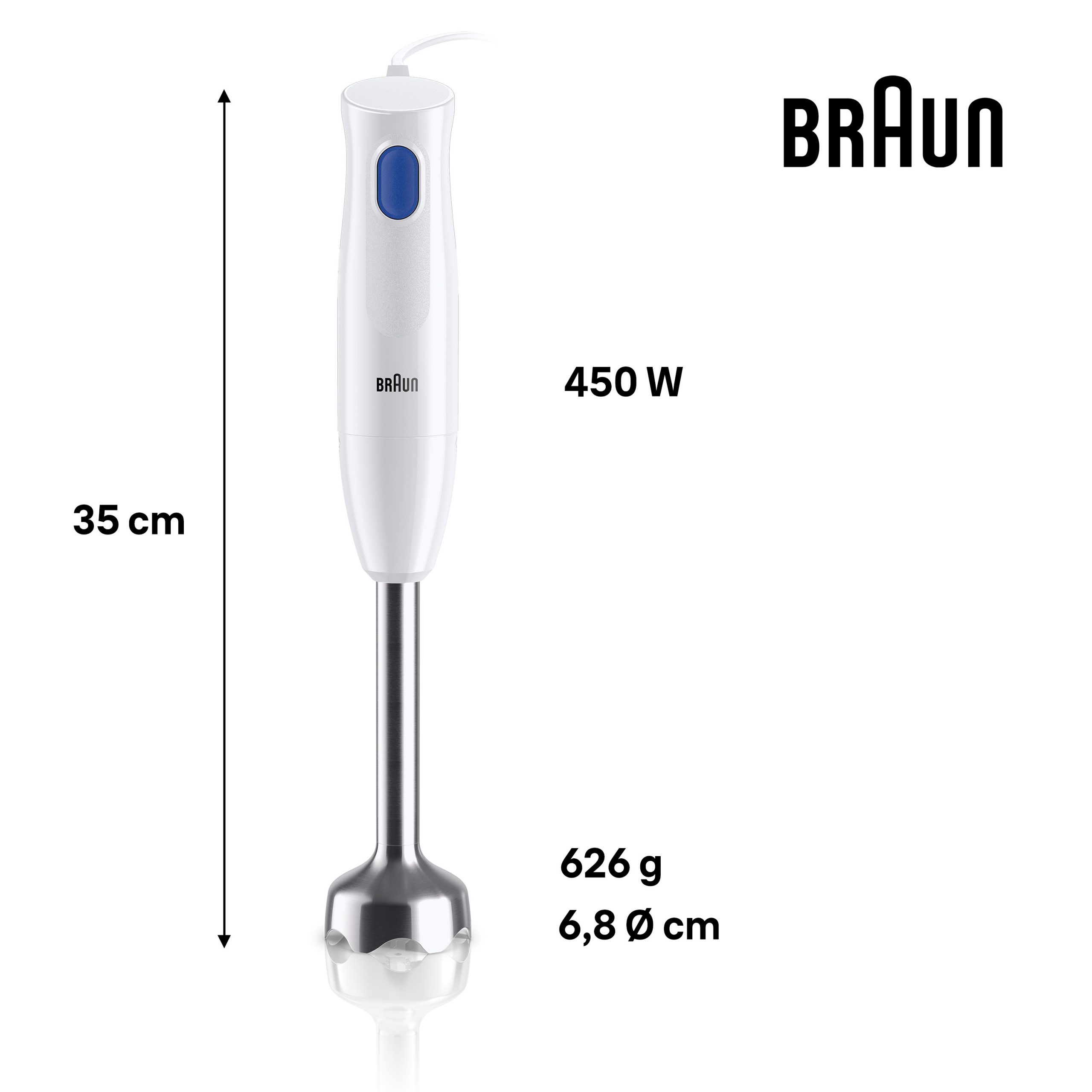 Braun Minipimer MQ10201M Frullatore a Immersione 450W 0.6 Litri - immagine 3