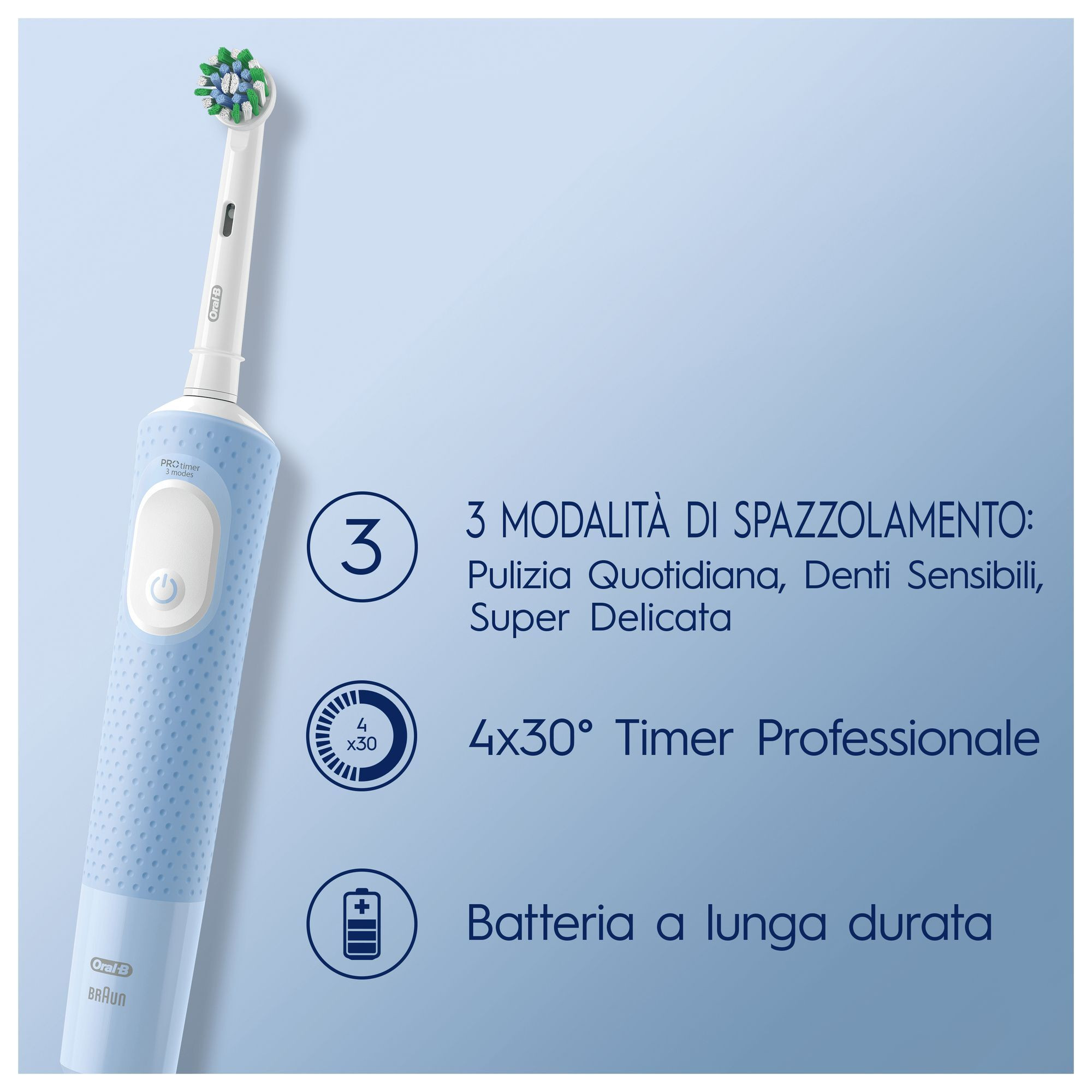 Oral-B Vitality Pro Duo Coppia Spazzolini Elettrici 1 Nero e 1 Azzurro - immagine 6
