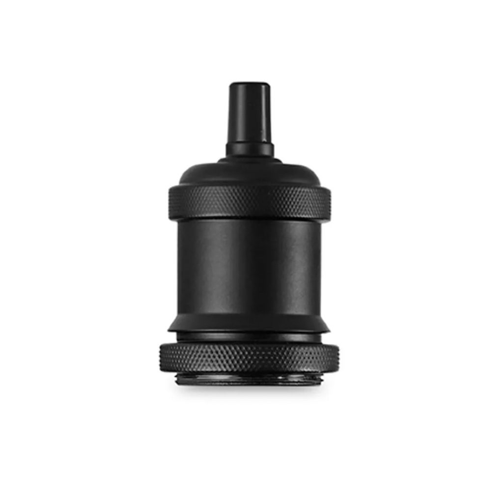 Perenz 6251NM Portalampada in Metallo Nero Attacco E27