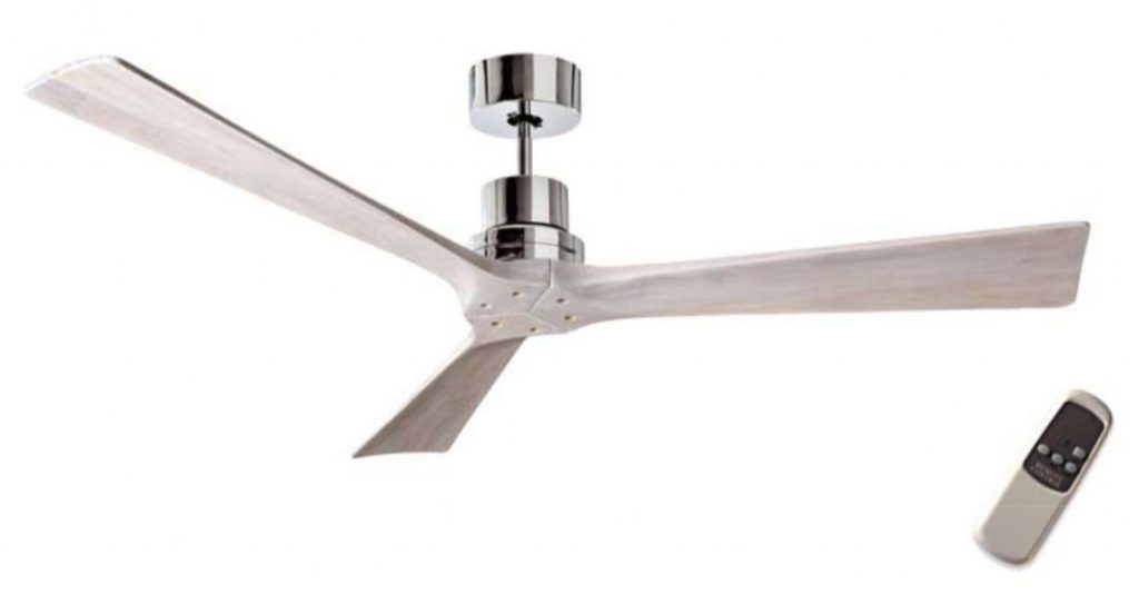 Perenz 7142CL Ventilatore a Soffitto Cromo Lucido 63w 3 Pale in Legno