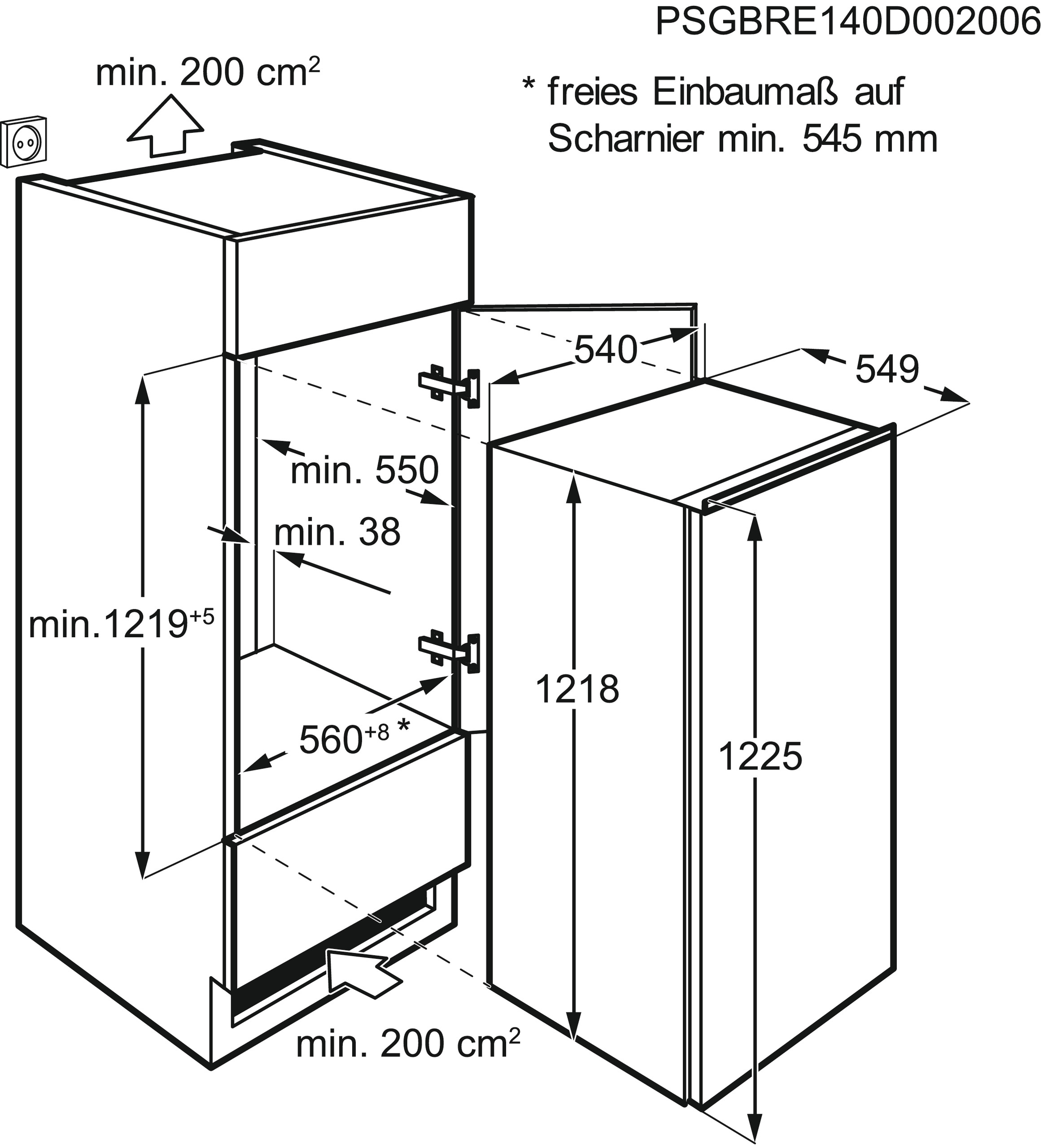 Electrolux LRB3AF12S Frigo 1 Porta da Incasso 207 Litri - immagine 2