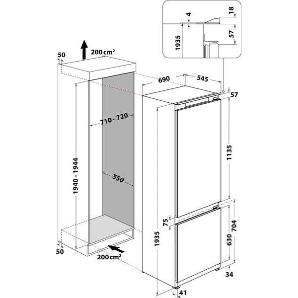 Indesit IND401 Frigo Combinato da Incasso Statico 400 Litri - immagine 4
