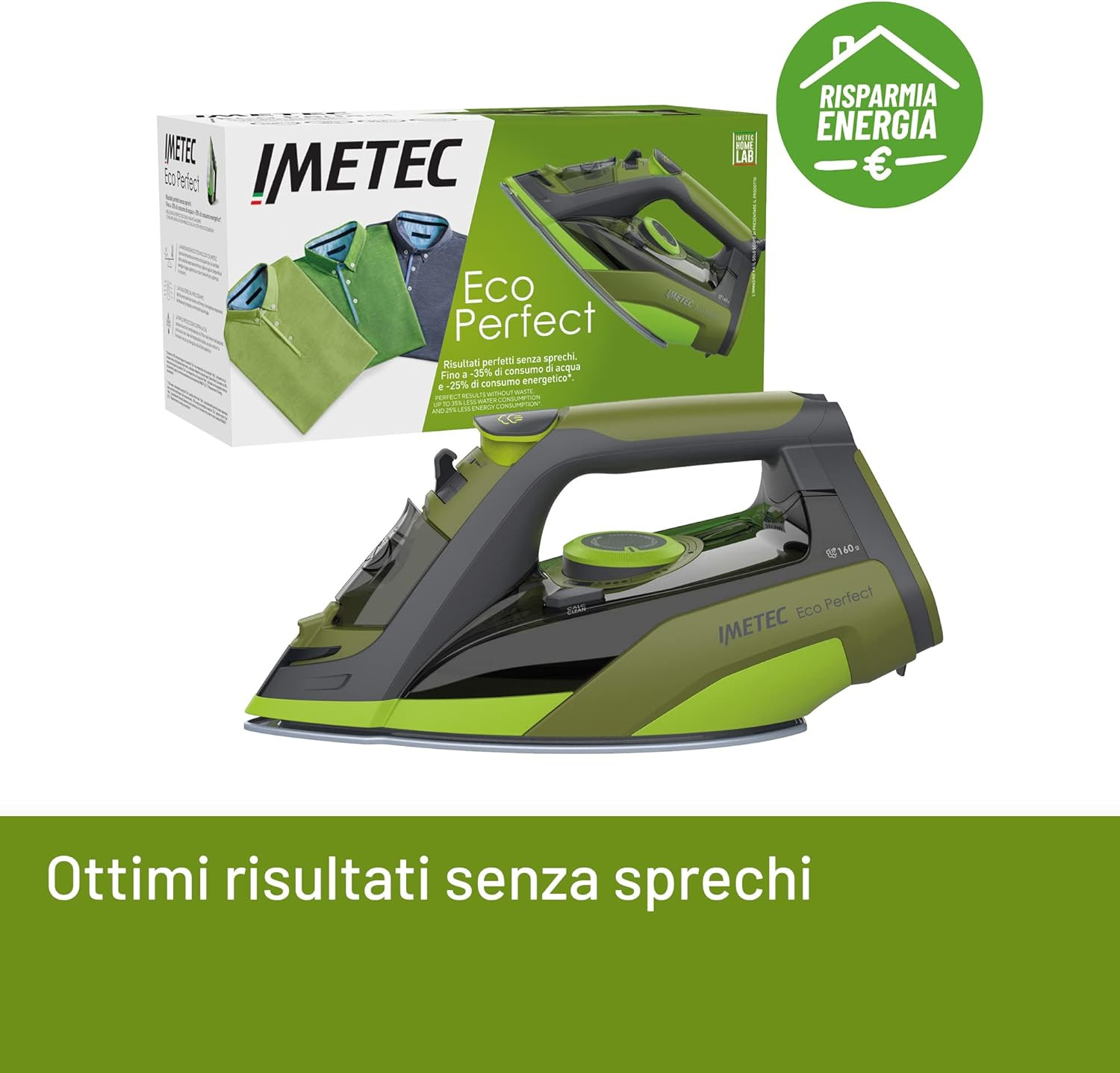 Imetec Eco Perfect Ferro da Stiro a Vapore 2400W con Piastra Pro Ceramic - immagine 2