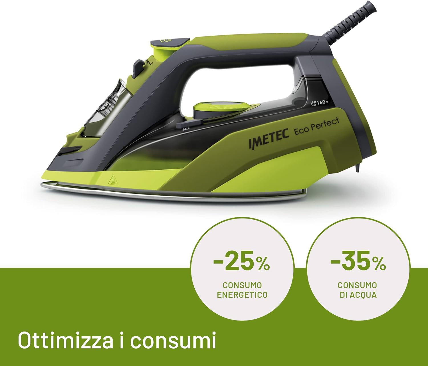 Imetec Eco Perfect Ferro da Stiro a Vapore 2400W con Piastra Pro Ceramic - immagine 4
