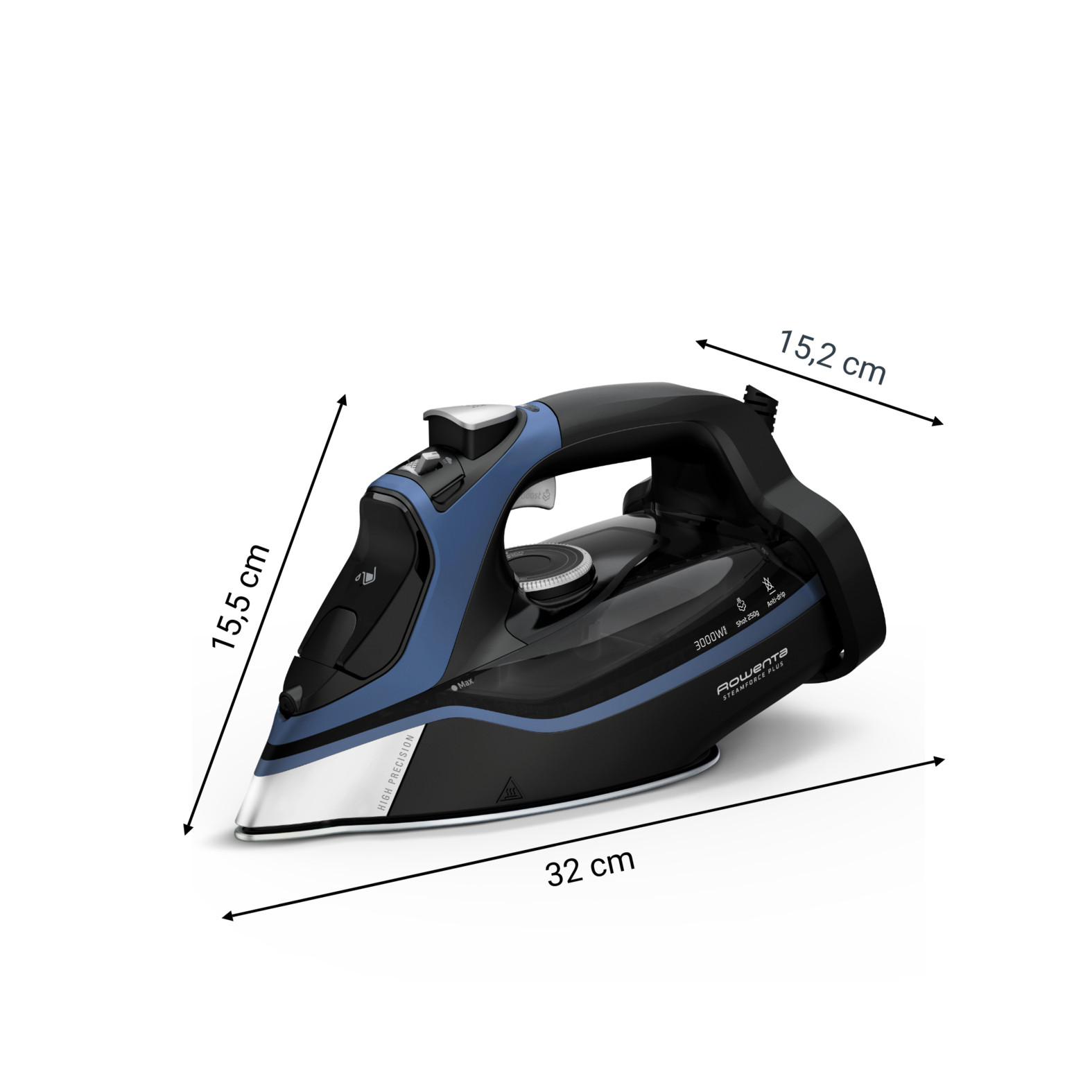 Rowenta Steamforce Plus DW9411D1 Ferro da Stiro Vapore 3000W Piastra Microsteam - immagine 2