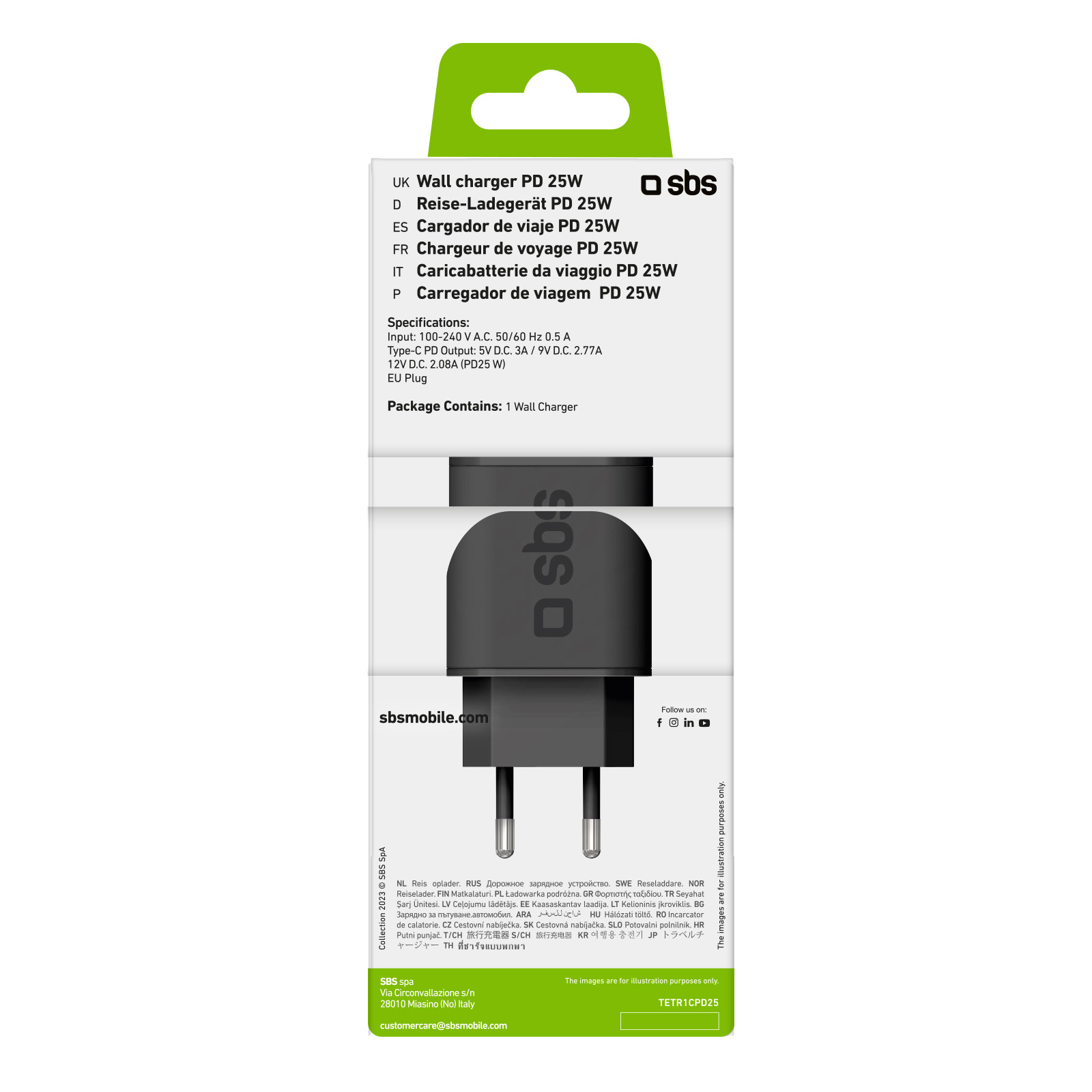 SBS Caricatore 25 Watt Ricarica Ultra Rapida con Porta USB-C - immagine 5