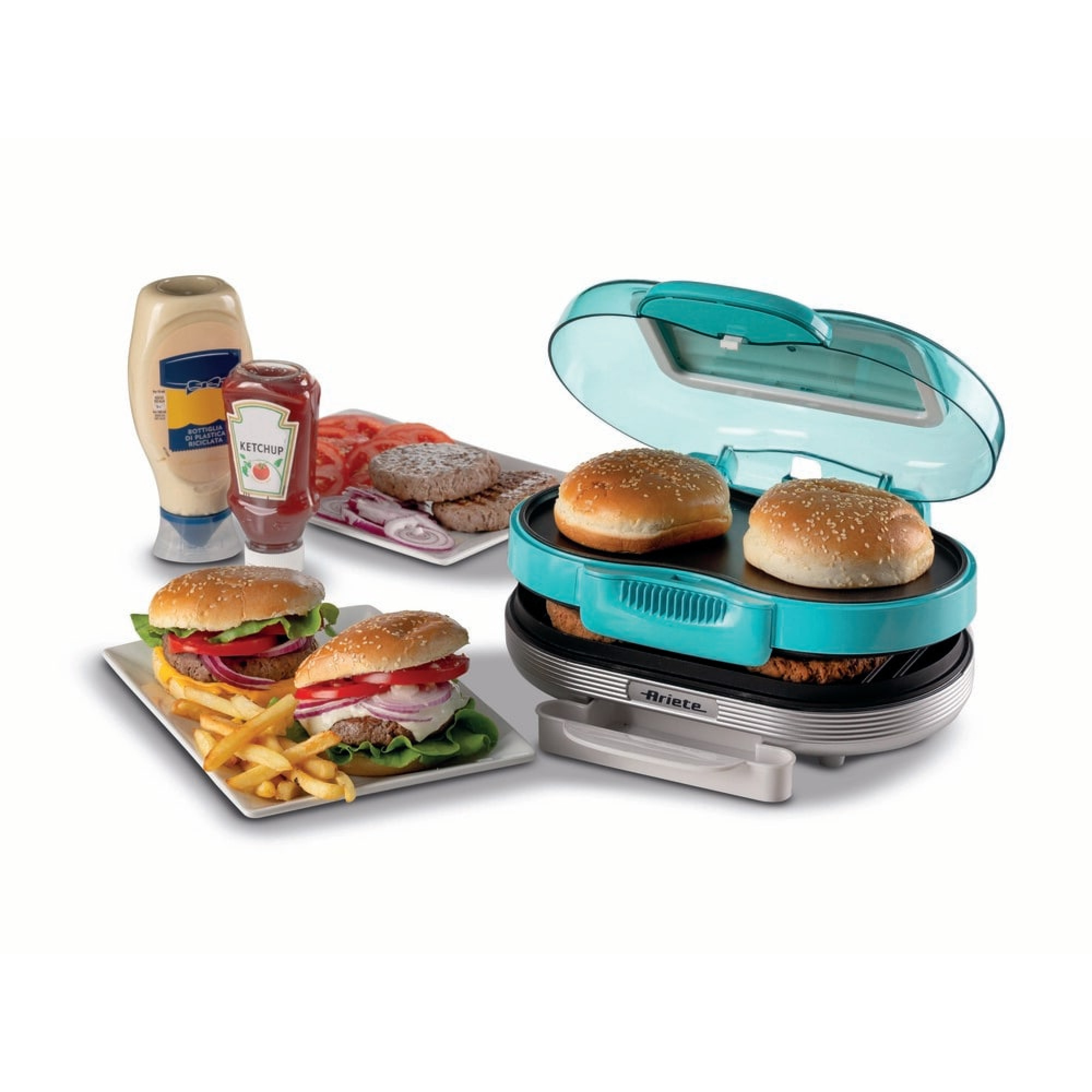 Ariete Hamburger Maker Party Time Celeste Piastra Elettrica 1200W - immagine 5