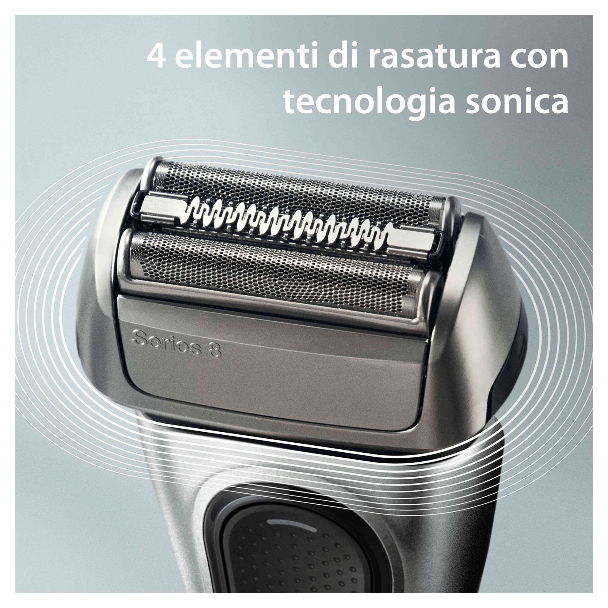 Braun Serie 8 8517S Rasoio Ricaricabile Wet Dry con Base di Ricarica - immagine 2