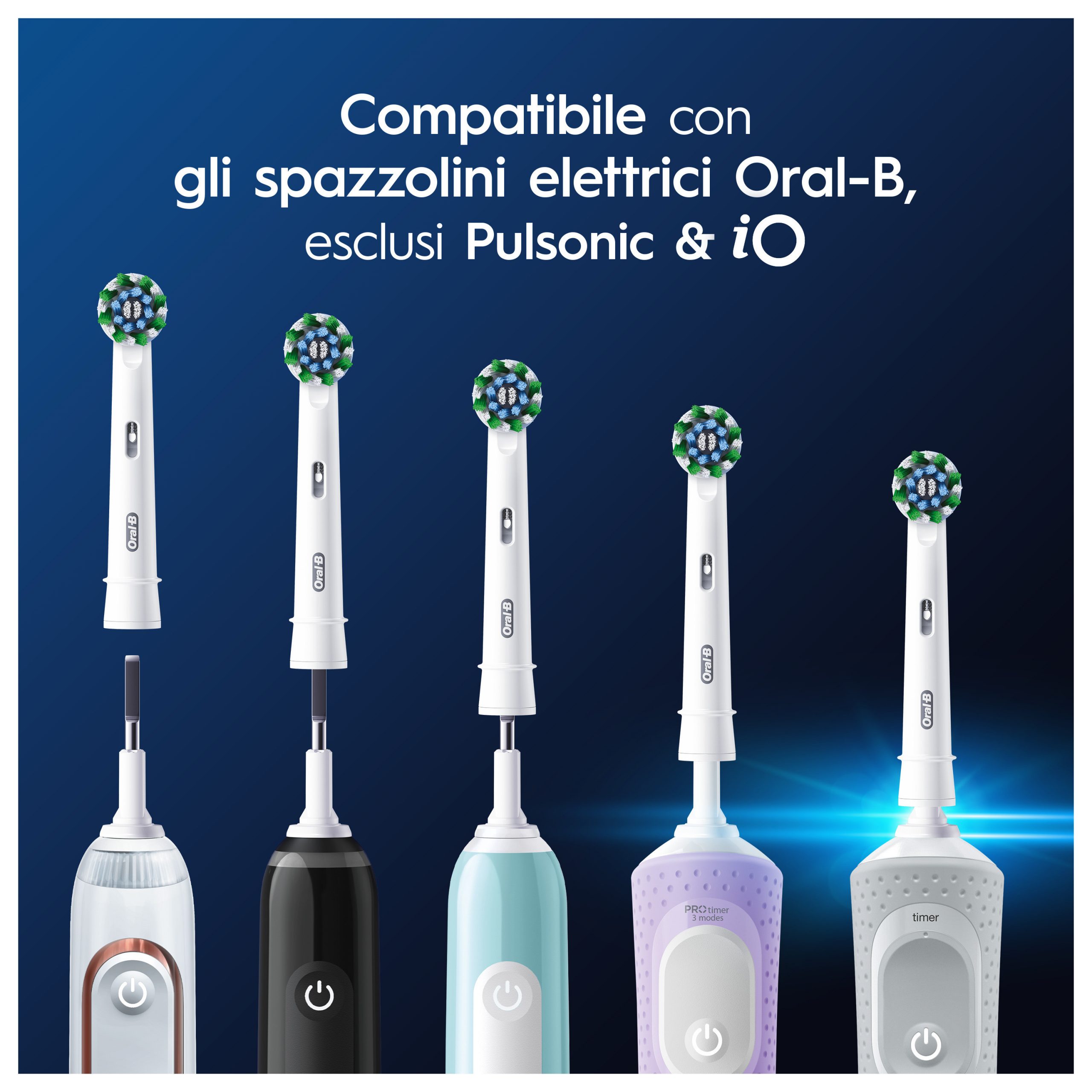 Oral-B EB50RX Testina di Ricambio Cross Action Bianca 3 Pezzi - immagine 3