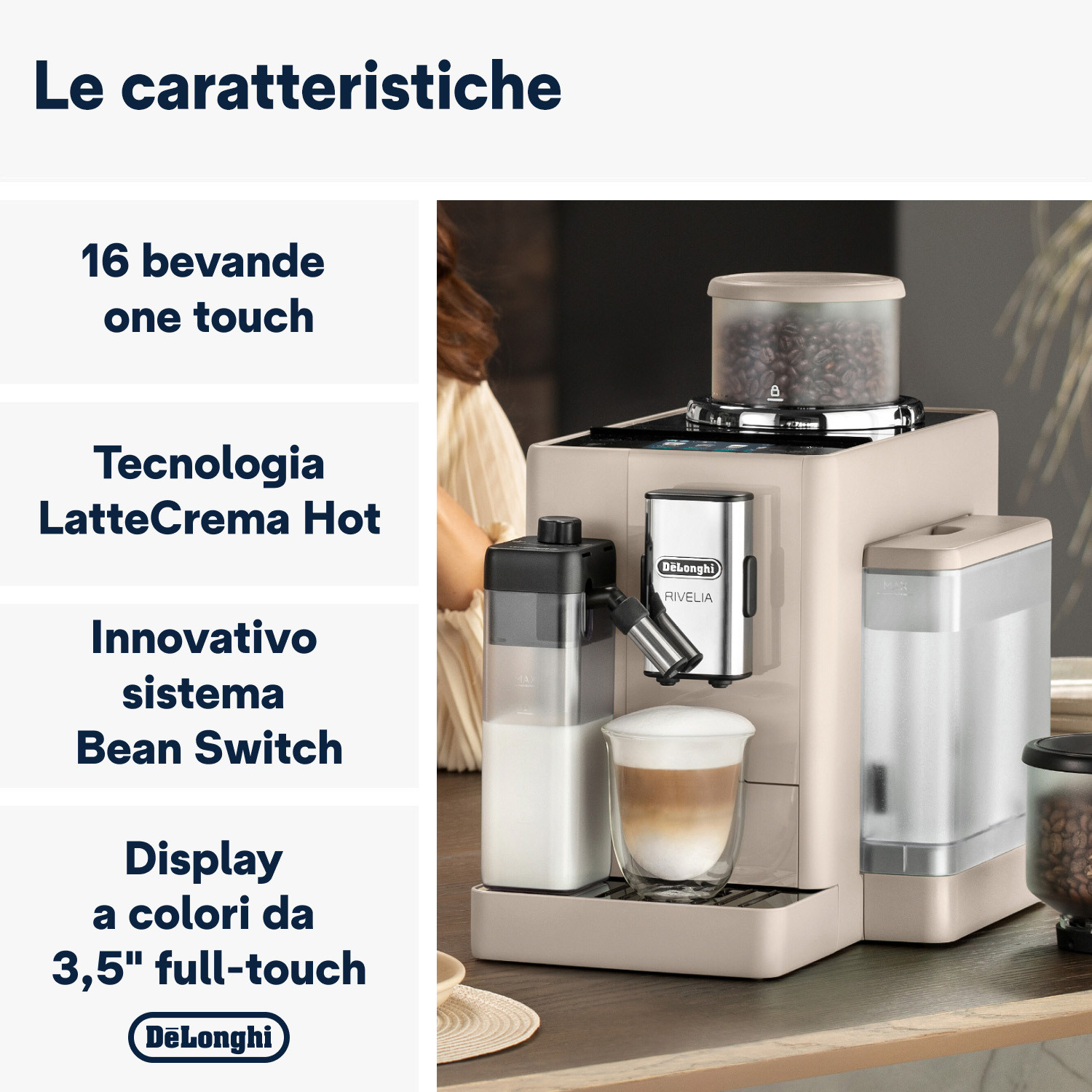 De Longhi Rivelia EXAM44055BG Sand Beige Macchina Caffe Automatica - immagine 2