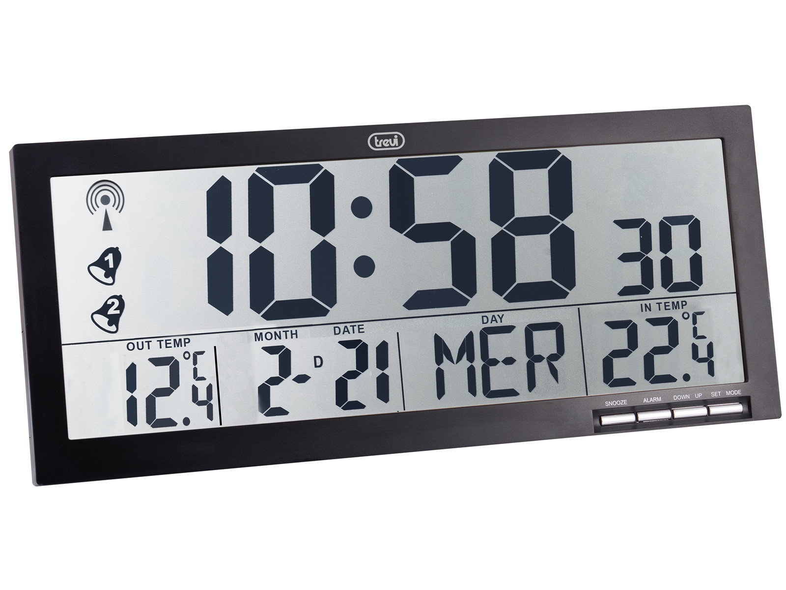 Trevi OM 3530RC Orologio Digitale da Parete Radiocontrollato con Sensore Esterno - immagine 2