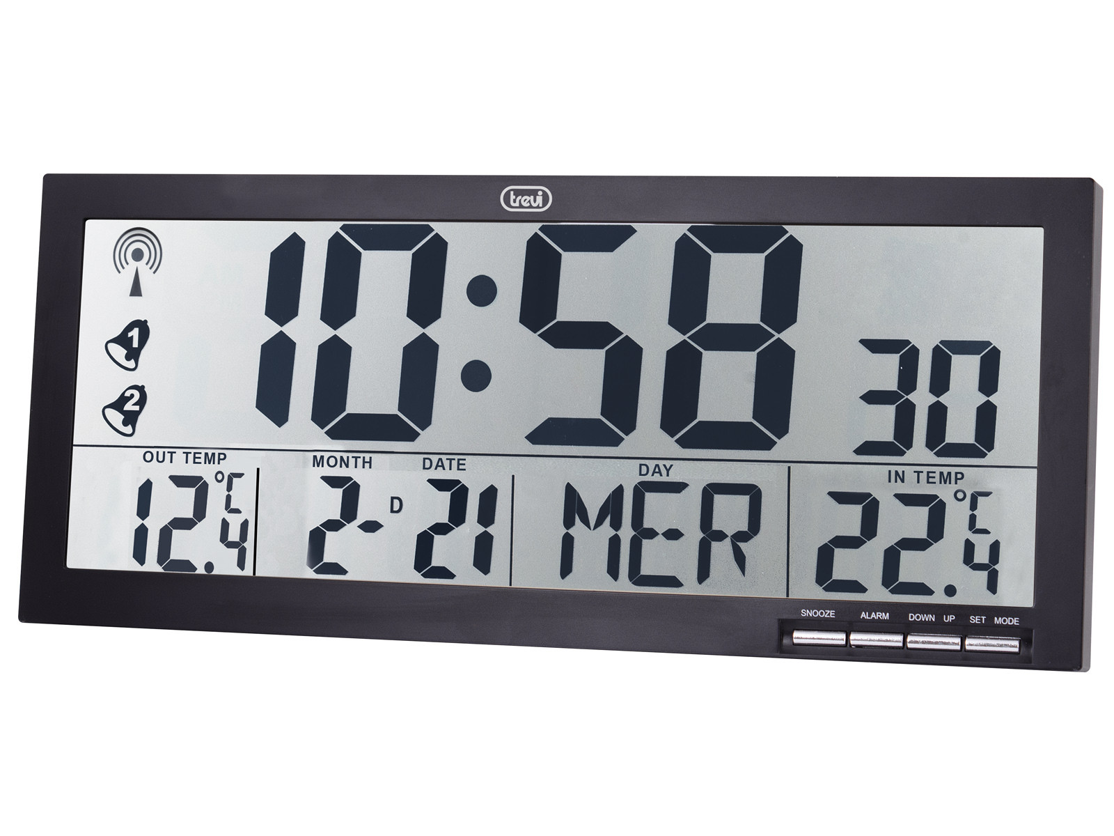 Trevi OM 3530RC Orologio Digitale da Parete Radiocontrollato con Sensore Esterno - immagine 3