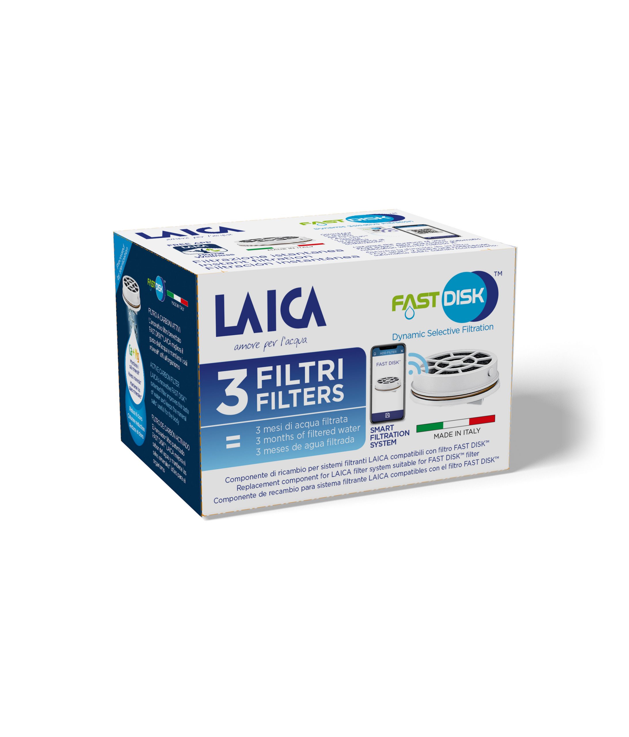 Laica Fast Disk Confezione 3 Dischi Filtranti per Bottiglie Filtranti - immagine 3