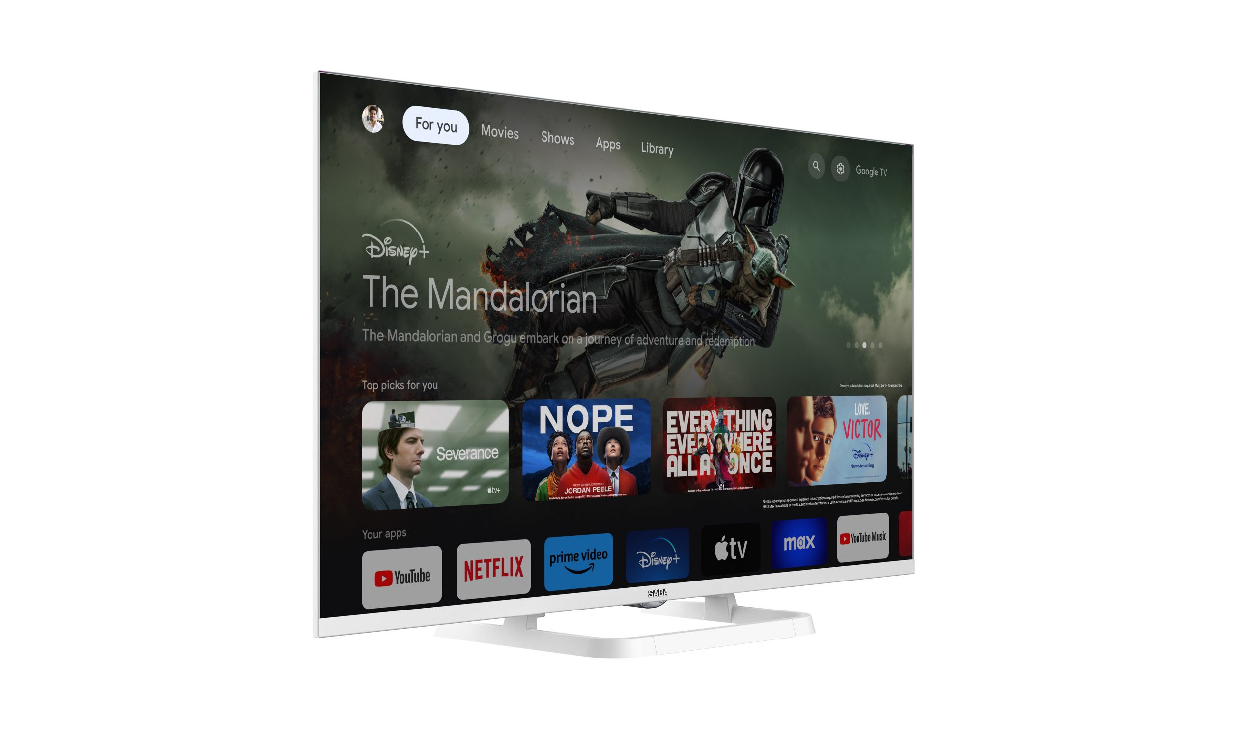 Saba SA32W79GTV Bianco Smart TV LED 32 Pollici HD Ready Google TV - immagine 2