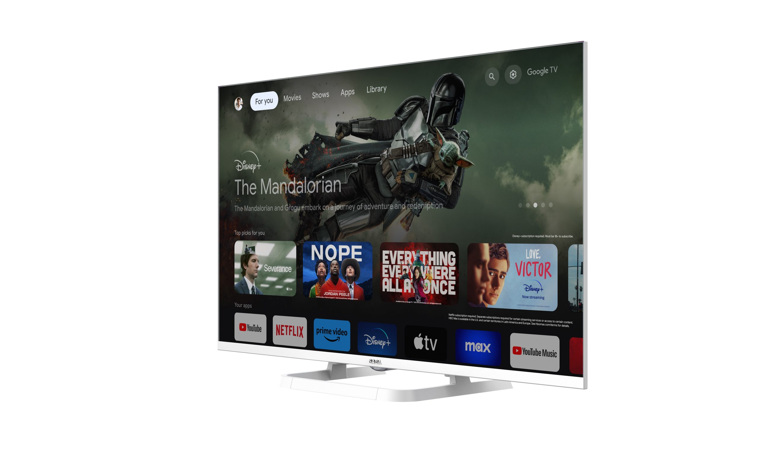 Saba SA32W79GTV Bianco Smart TV LED 32 Pollici HD Ready Google TV - immagine 3