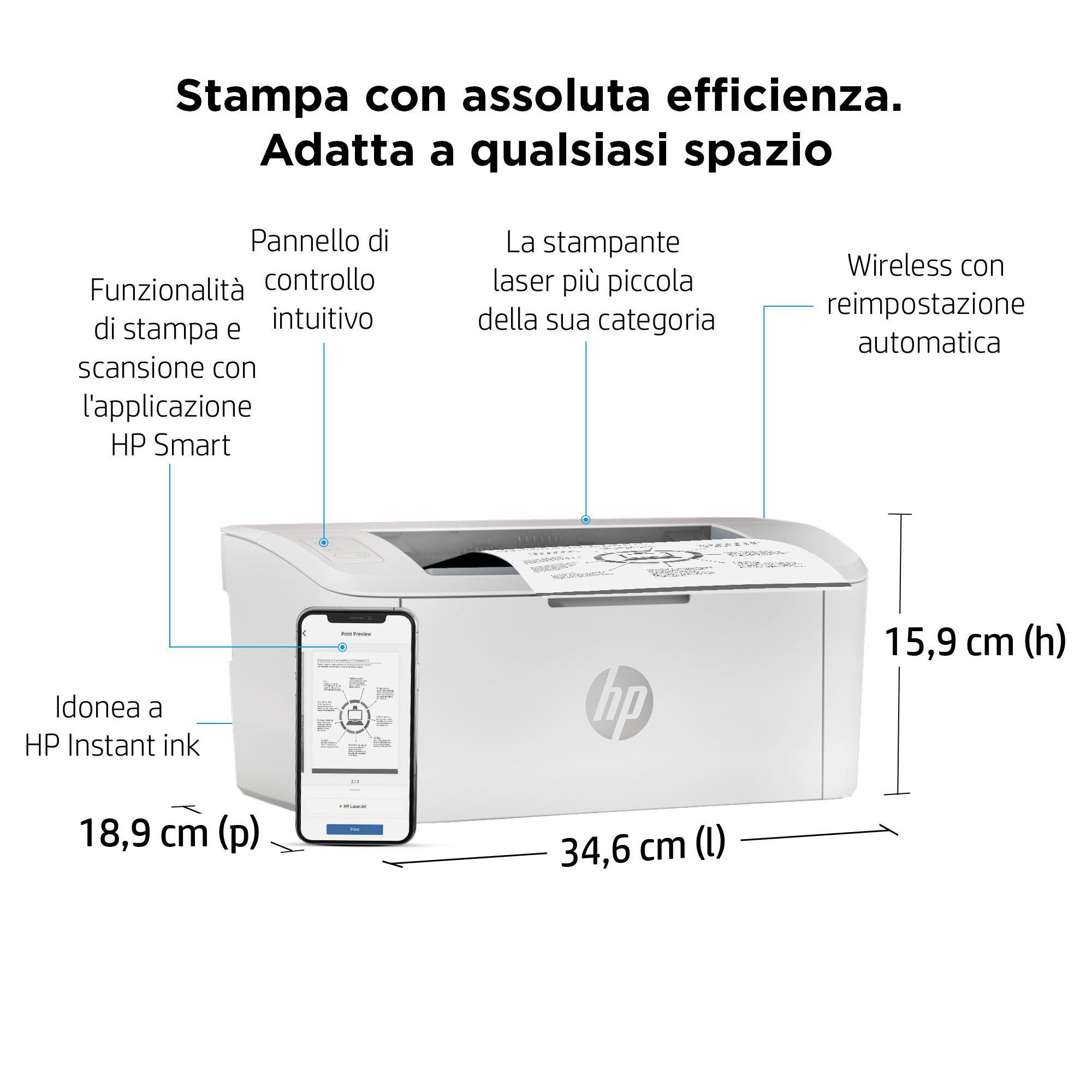 HP LaserJet M110w Stampante Laser Monocromatica Wireless - immagine 4