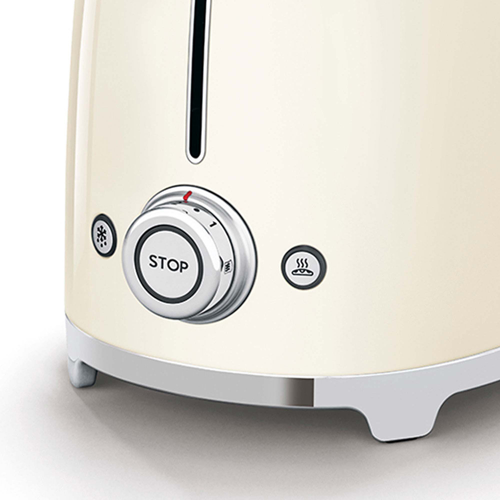 Smeg TSF01CREU Panna Tostapane a 2 Scomparti 2 Fette 950W Stile Retro - immagine 3