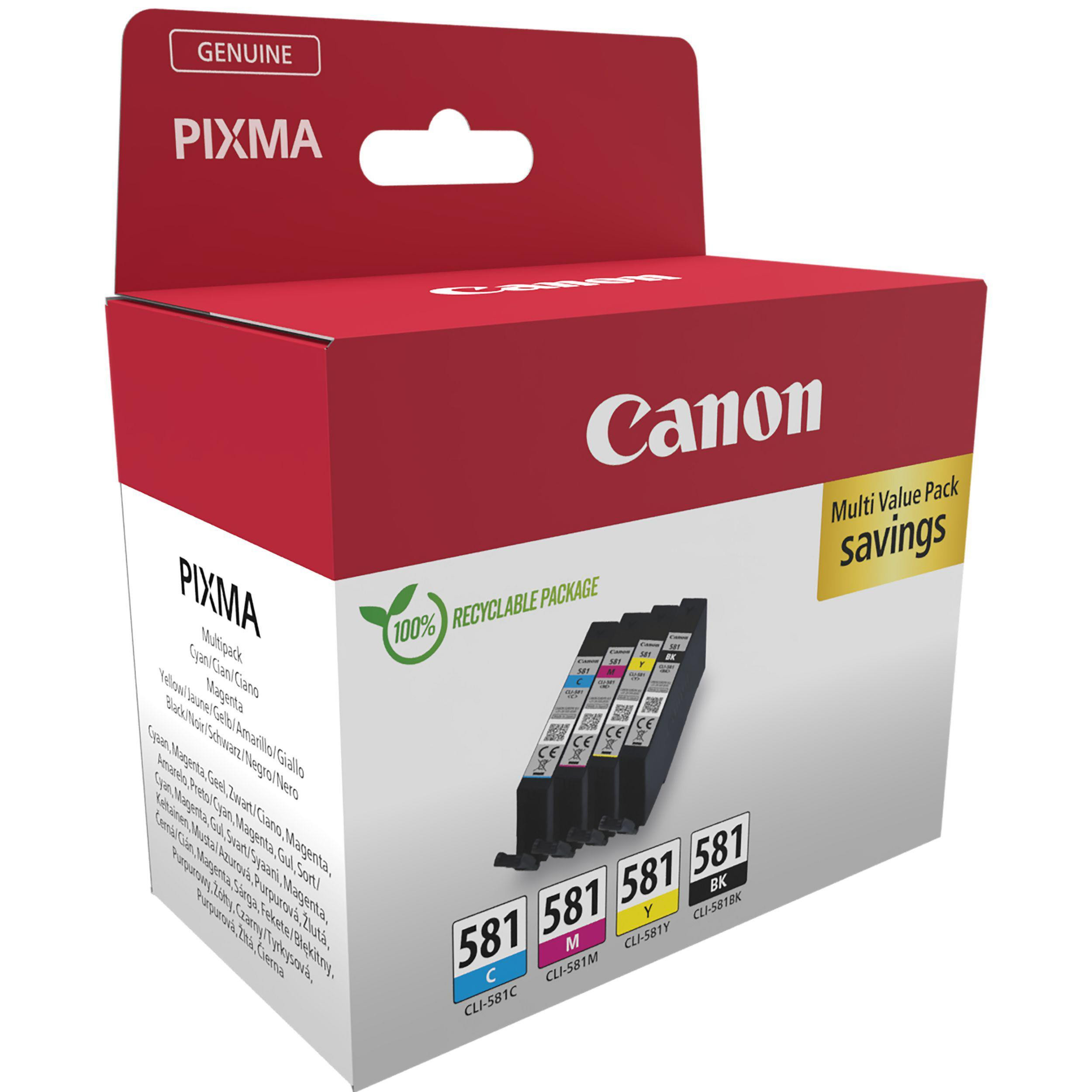 Canon CLI-581 Multipack 4 Cartucce Ink Jet C-M-Y-BK - immagine 2