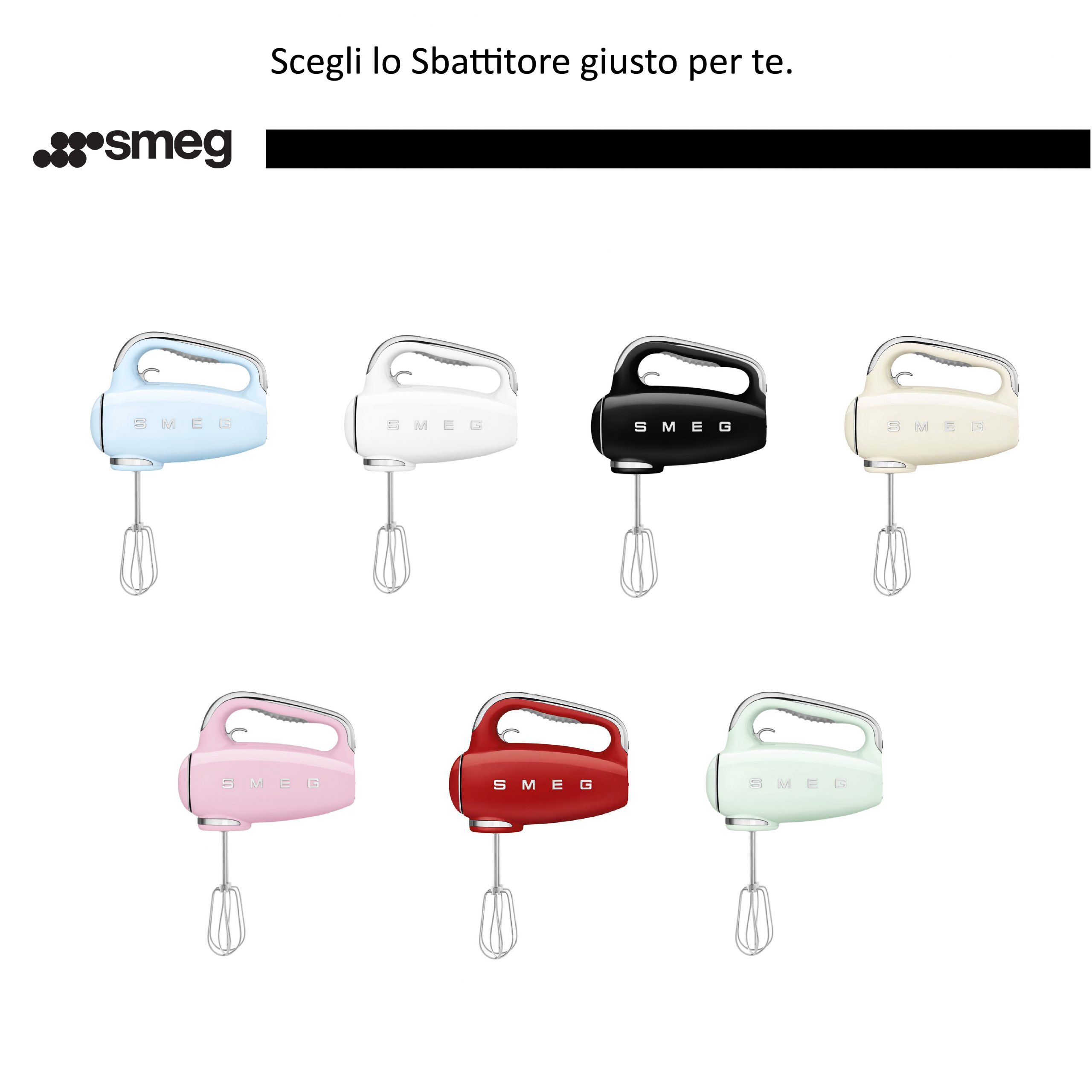 Smeg HMF01PGEU Sbattitore Verde 250W 9 Velocita con Turbo - immagine 6